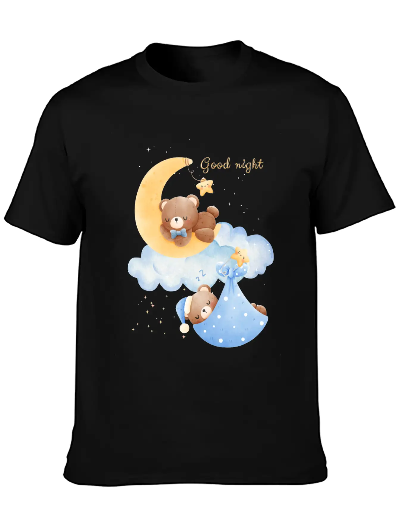Good Night Bear Unisex Casual T-Shirt – Clean Design For Daily Comfort