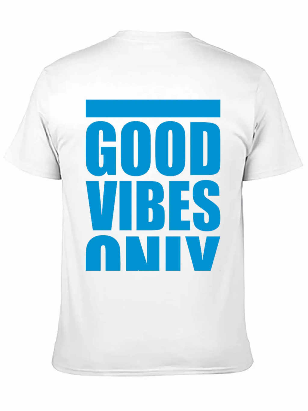 Good Vibes Only Blue Bars Logo Good Mood Fun Joy B Breathable Soft Cotton T-Shirt – Timeless Casual Look