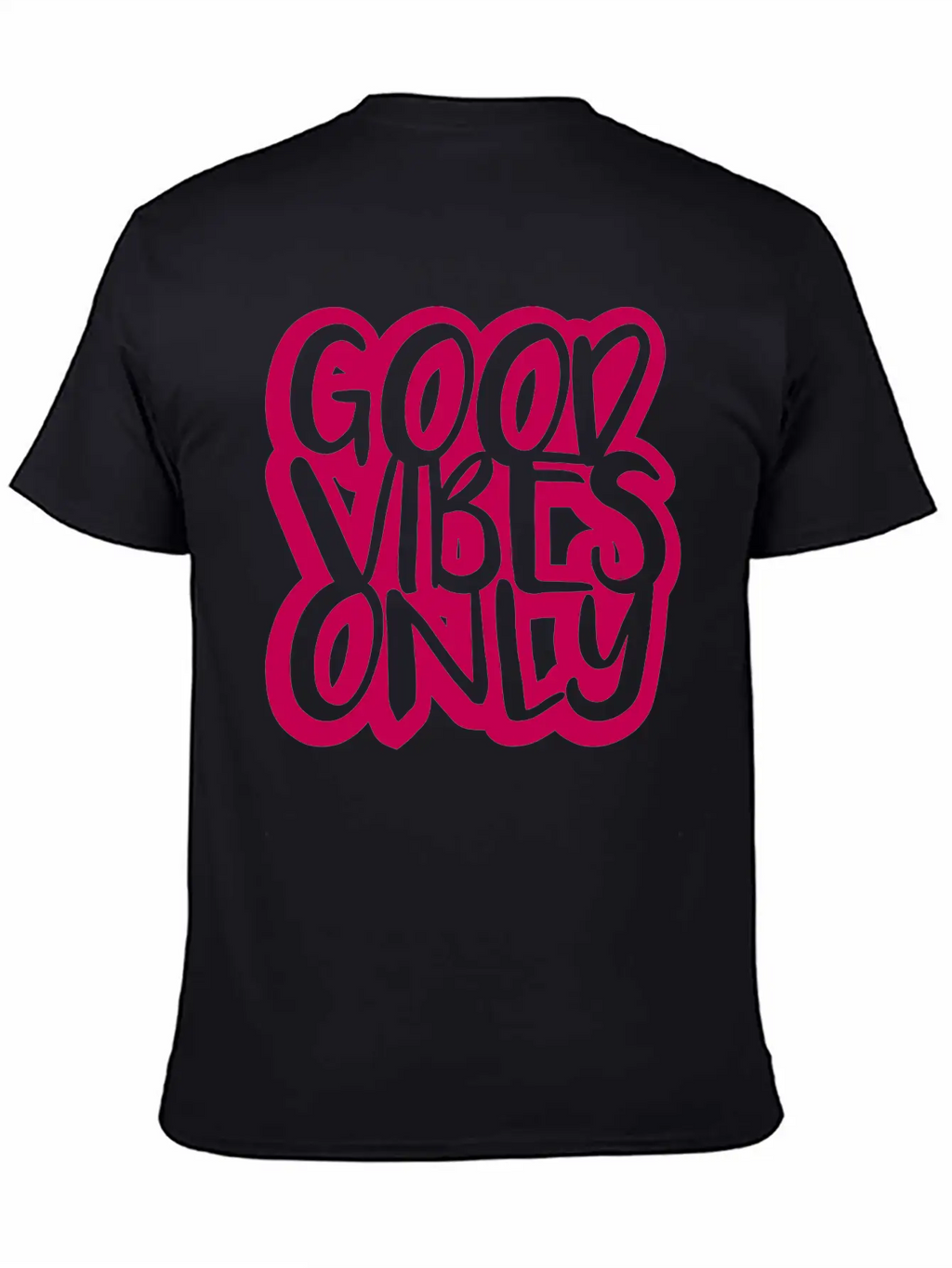 Good Vibes Only Logo Pink Text Mood Positive Attit Breathable Soft Cotton T-Shirt – Timeless Casual Look