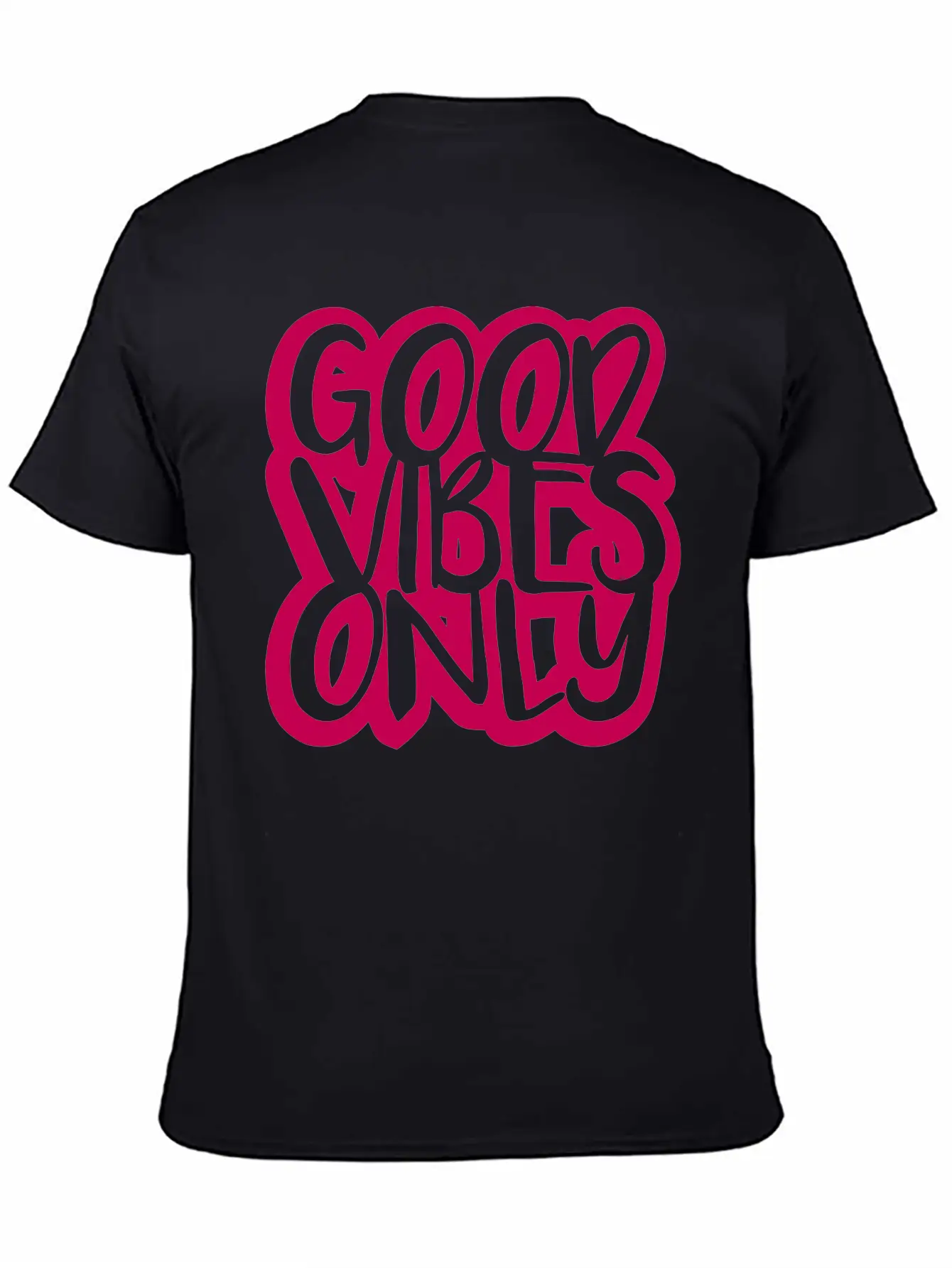 Good Vibes Only Logo Pink Text Mood Positive Attit Breathable Soft Cotton T-Shirt – Timeless Casual Look