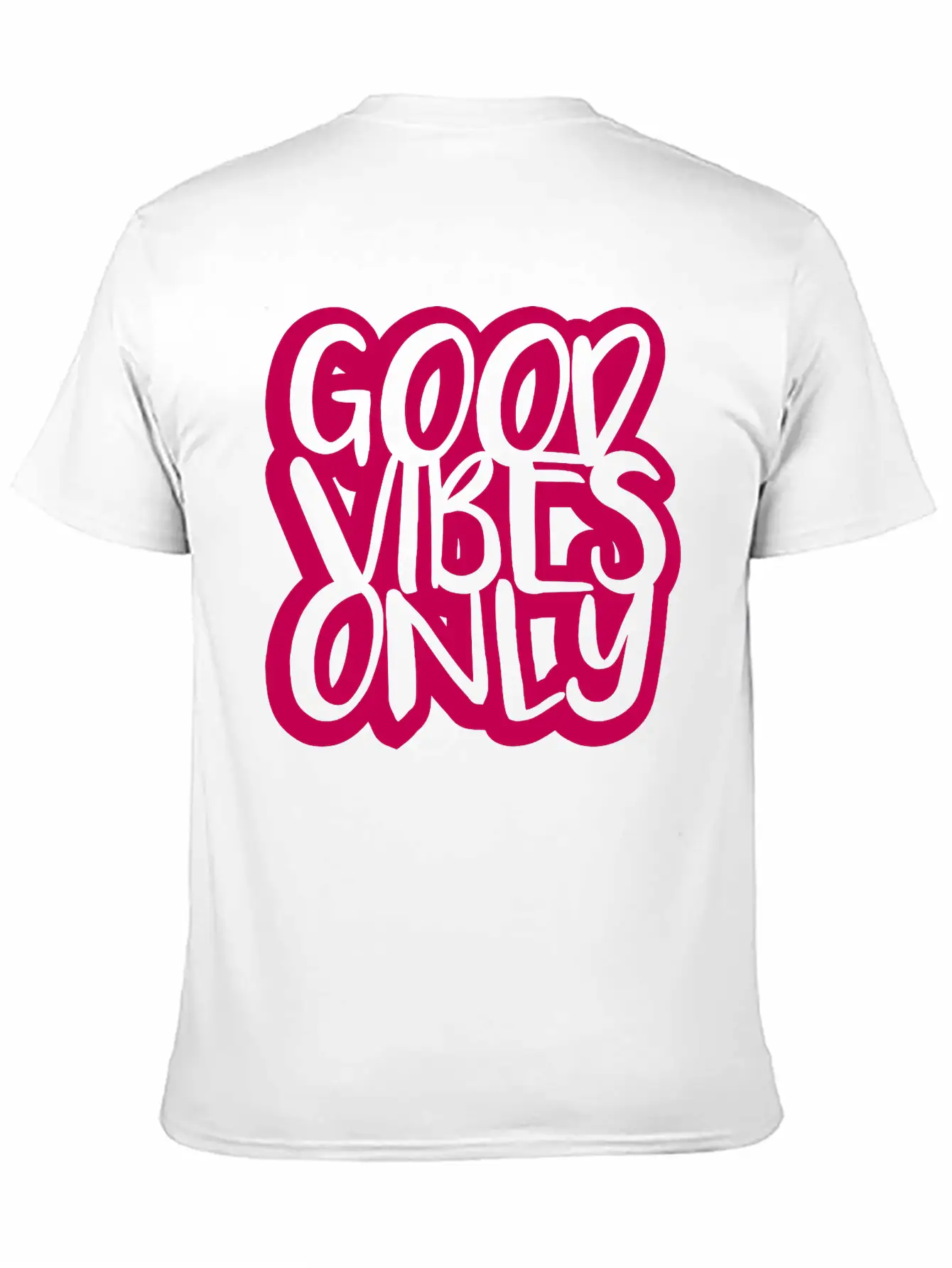 Good Vibes Only Logo Pink Text Mood Positive Attit Breathable Soft Cotton T-Shirt – Timeless Casual Look