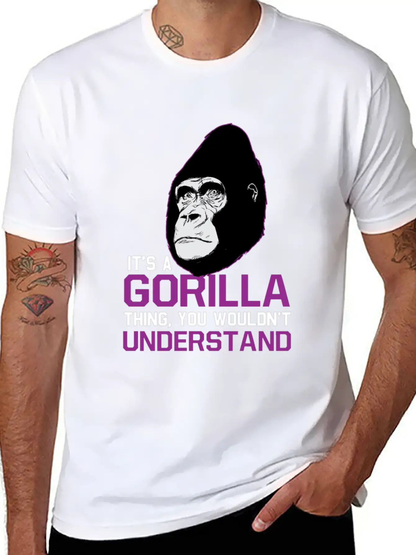 Gorilla Ape Monkey Zoo Gift Unisex Casual T-Shirt – Clean Design For Daily Comfort