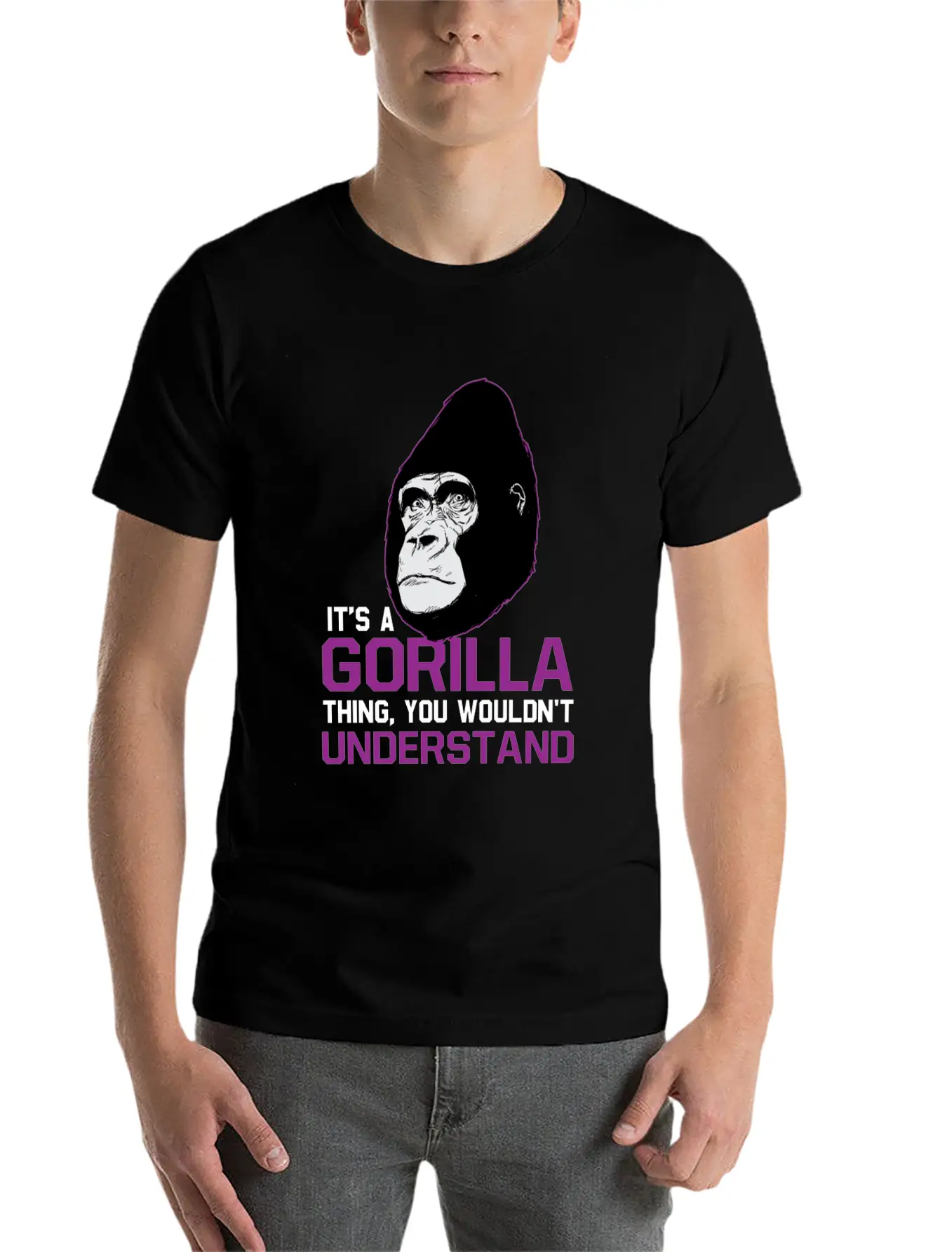 Gorilla Ape Monkey Zoo Gift Unisex Casual T-Shirt – Clean Design For Daily Comfort