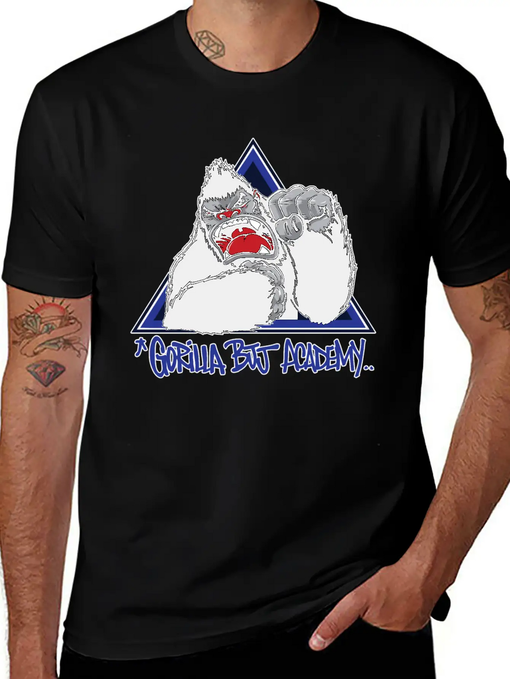 Gorilla BJJ Academy Jiu Jitsu Martial Arts Unisex Short Sleeve Soft Cotton T-Shirt – Casual Everyday Wear