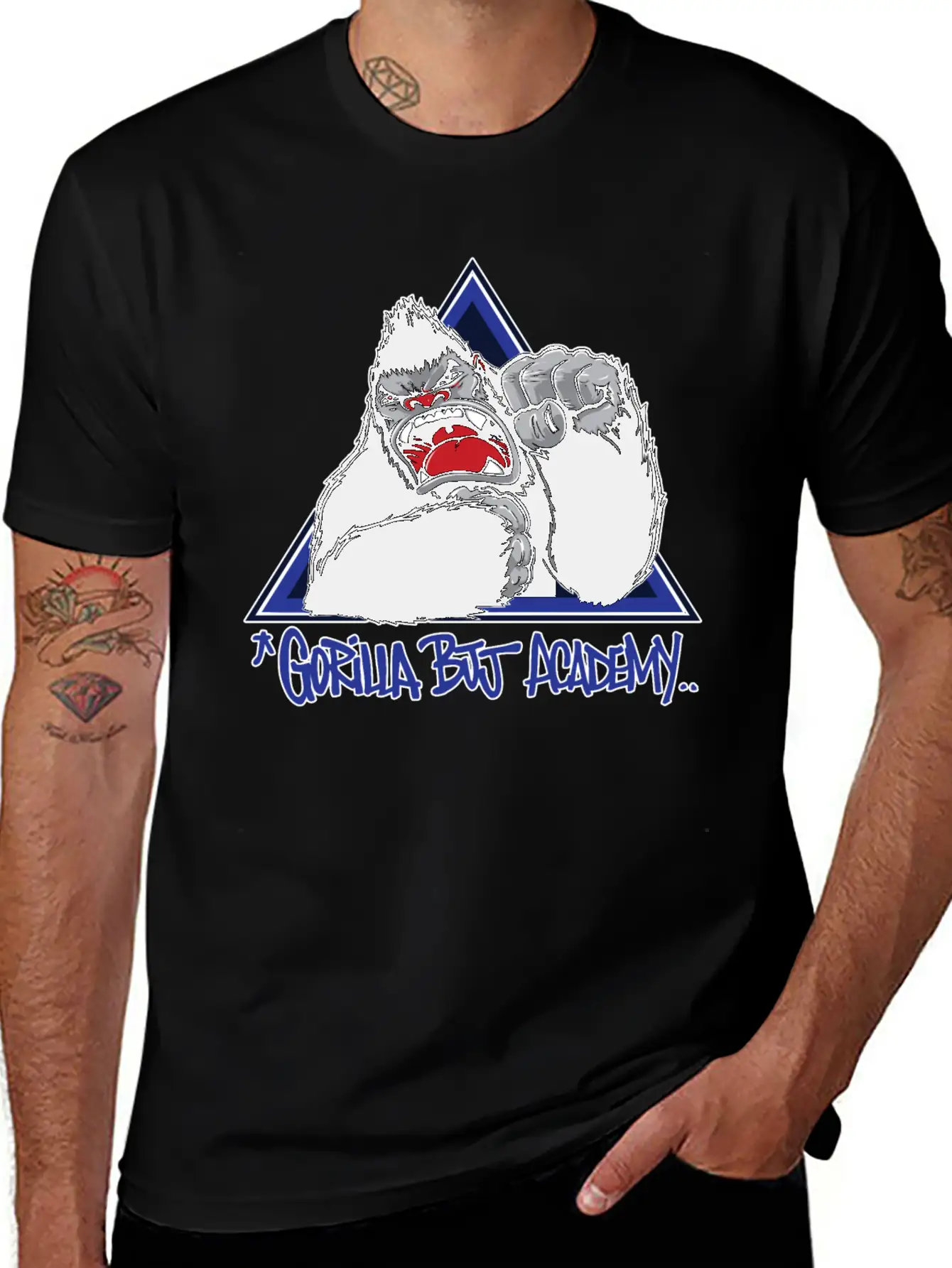 Gorilla BJJ Academy Jiu Jitsu Martial Arts Unisex Short Sleeve Soft Cotton T-Shirt – Casual Everyday Wear