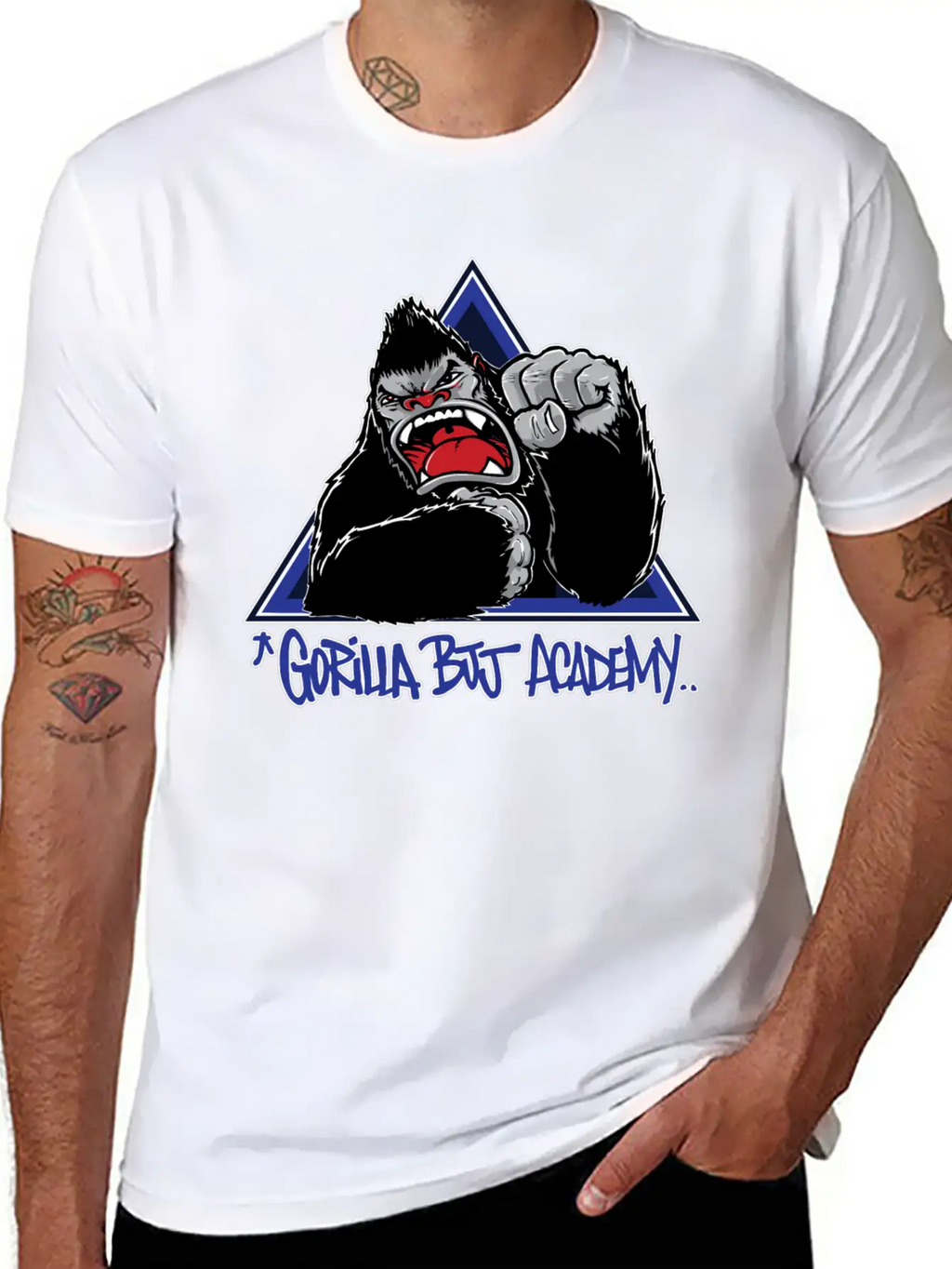 Gorilla BJJ Academy Jiu Jitsu Martial Arts Unisex Short Sleeve Soft Cotton T-Shirt – Casual Everyday Wear