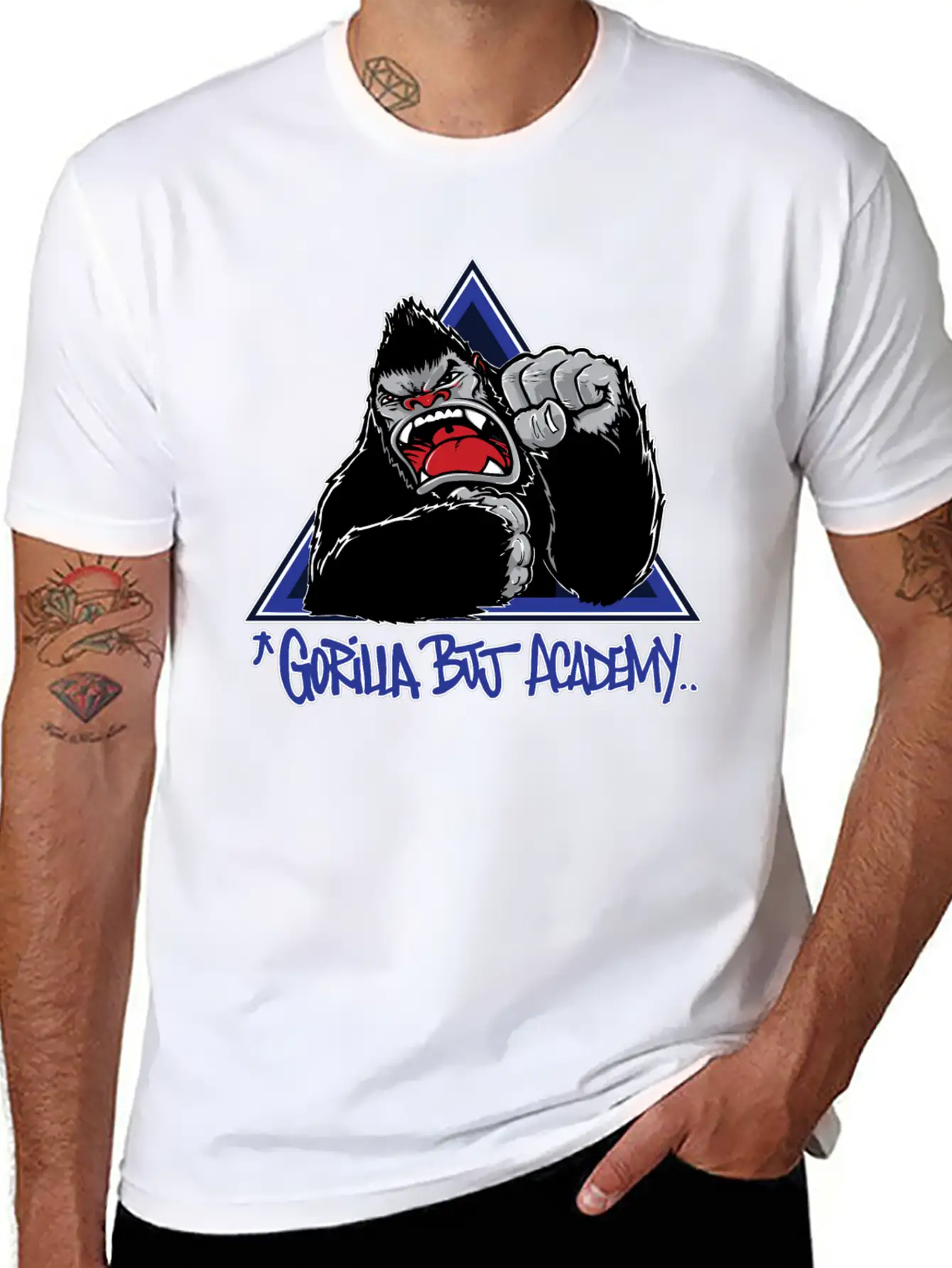 Gorilla BJJ Academy Jiu Jitsu Martial Arts Unisex Short Sleeve Soft Cotton T-Shirt – Casual Everyday Wear
