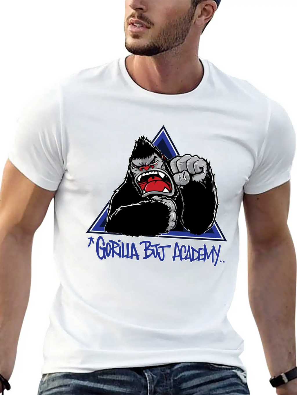Gorilla BJJ Academy Jiu Jitsu Martial Arts Unisex Short Sleeve Soft Cotton T-Shirt – Casual Everyday Wear