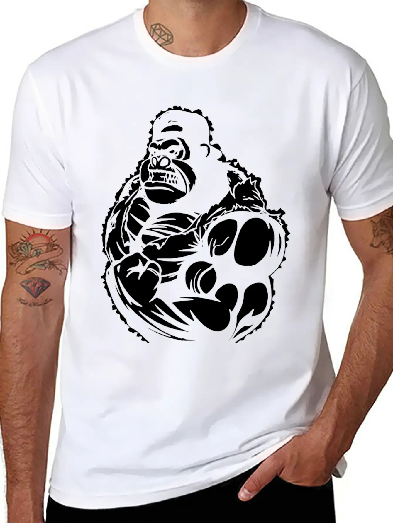 Gorilla Flexing Workout Unisex Casual T-Shirt – Clean Design For Daily Comfort