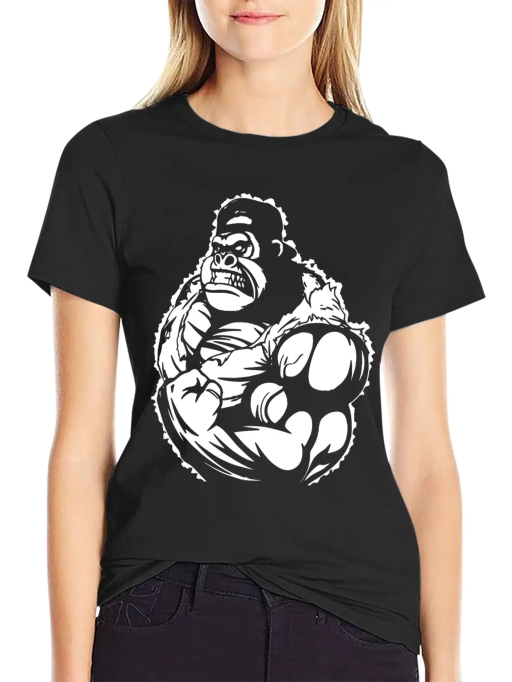 Gorilla Flexing Workout Unisex Casual T-Shirt – Clean Design For Daily Comfort