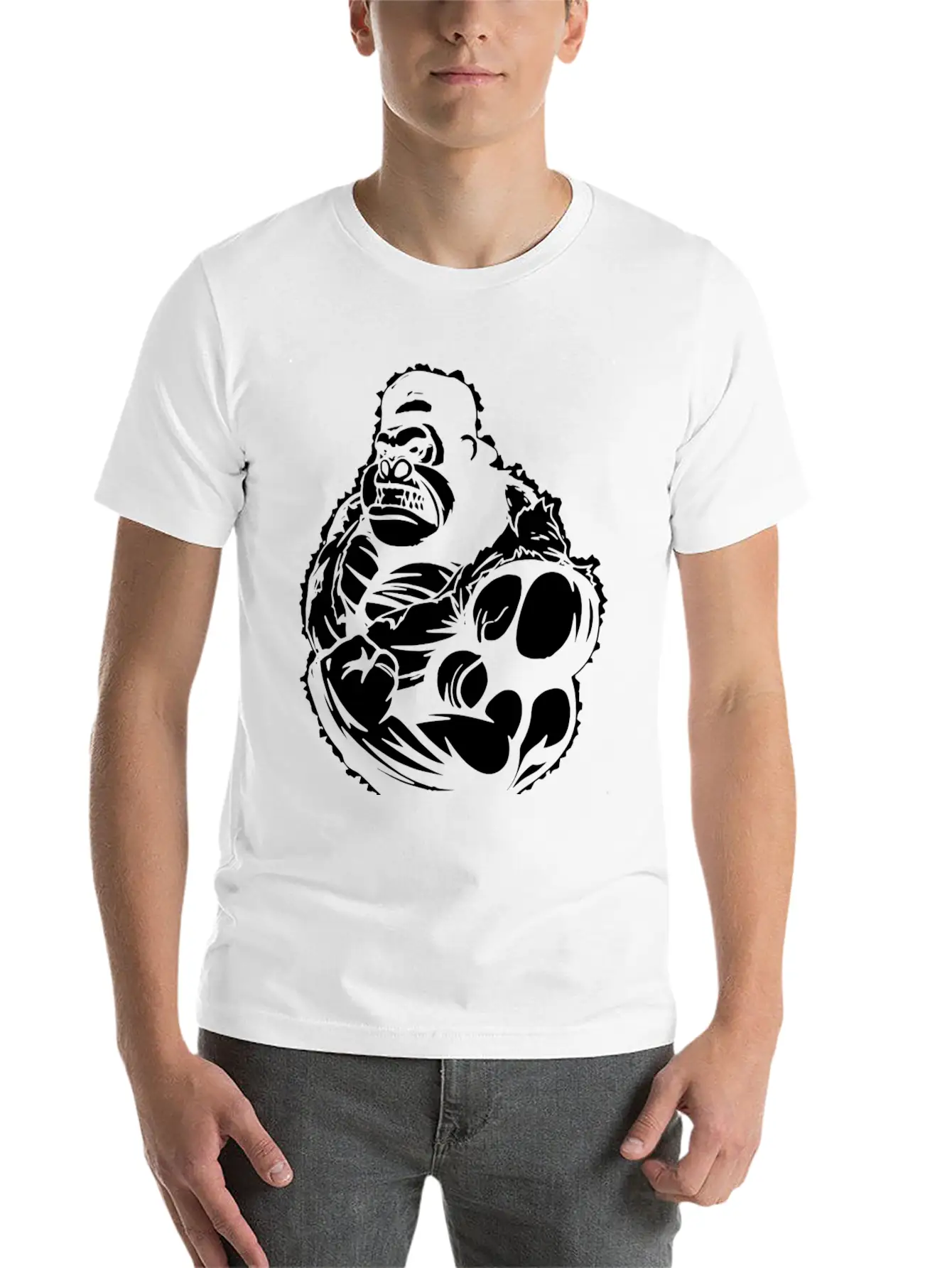 Gorilla Flexing Workout Unisex Casual T-Shirt – Clean Design For Daily Comfort