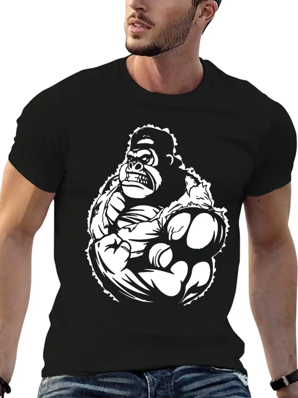 Gorilla Flexing Workout Unisex Casual T-Shirt – Clean Design For Daily Comfort