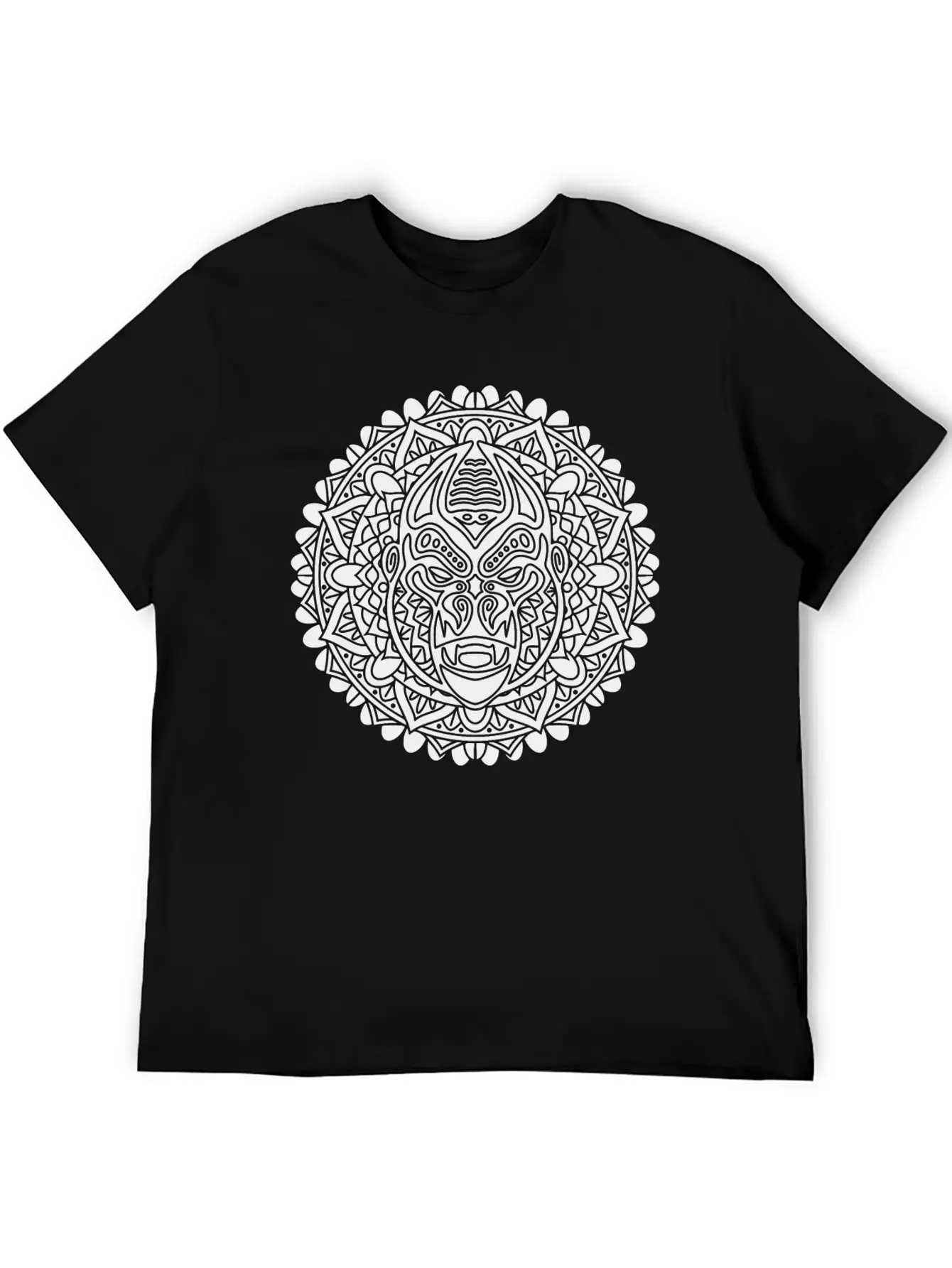 GORILLA MANDALA BLACK Essential Cotton Tee For Daily Outfits – Unisex Style