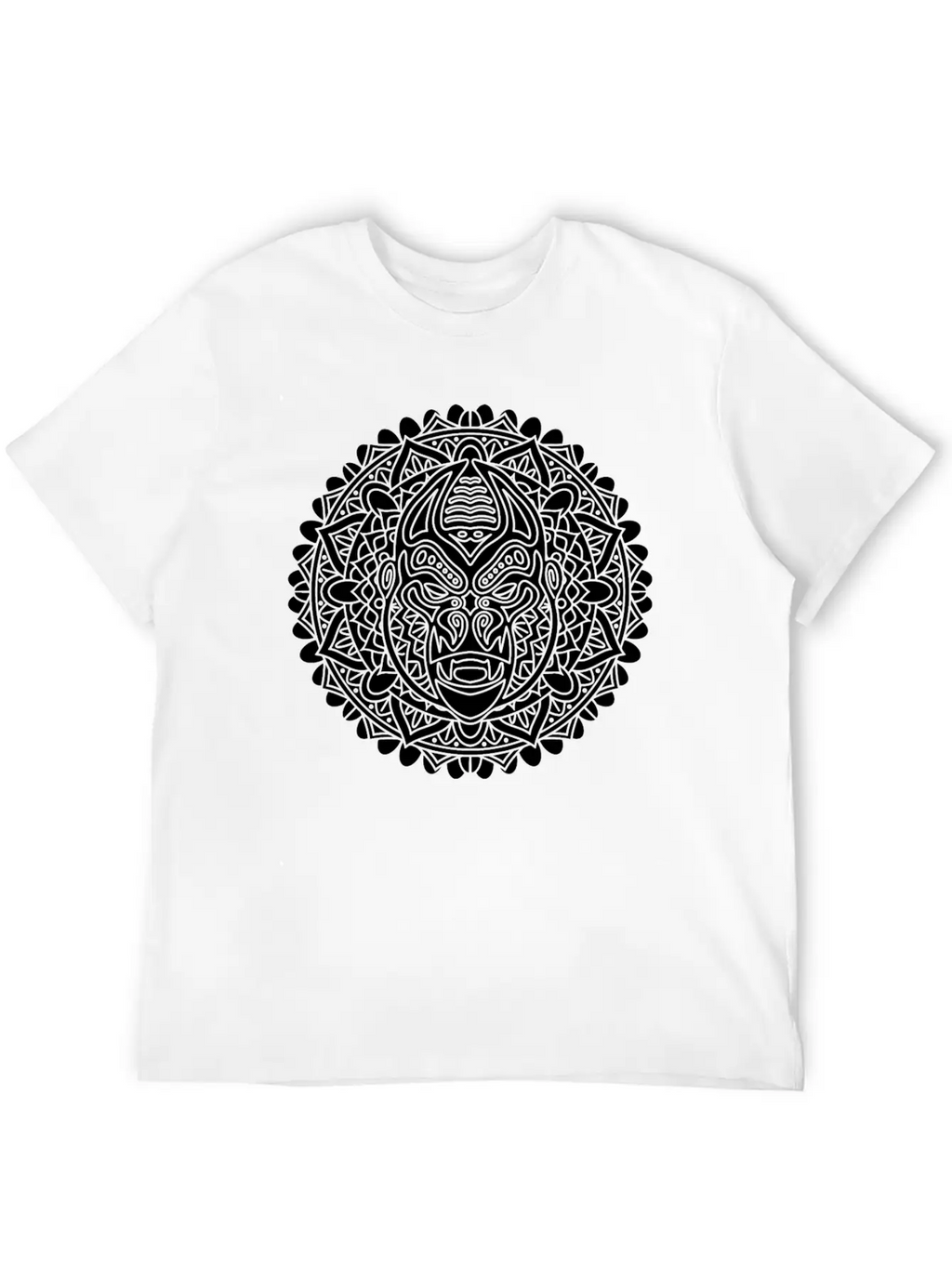 GORILLA MANDALA BLACK Essential Cotton Tee For Daily Outfits – Unisex Style