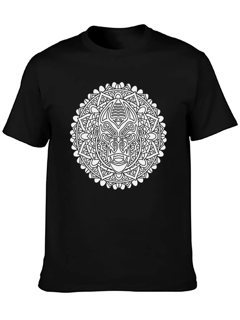GORILLA MANDALA BLACK Essential Cotton Tee For Daily Outfits – Unisex Style