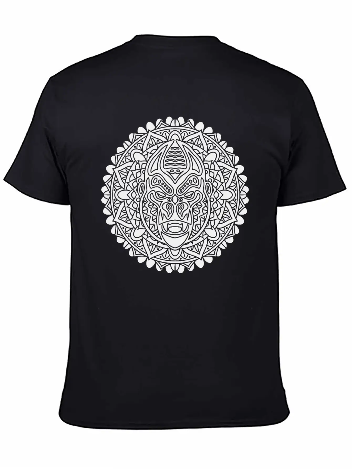 GORILLA MANDALA BLACK Essential Cotton Tee For Daily Outfits – Unisex Style