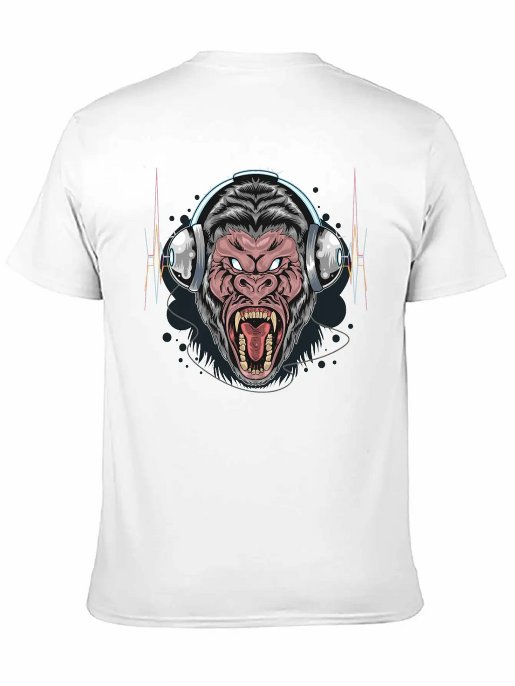 Gorilla Monkey Headphones Music DJ Dancing Party Essential Cotton Tee For Daily Outfits – Unisex Style