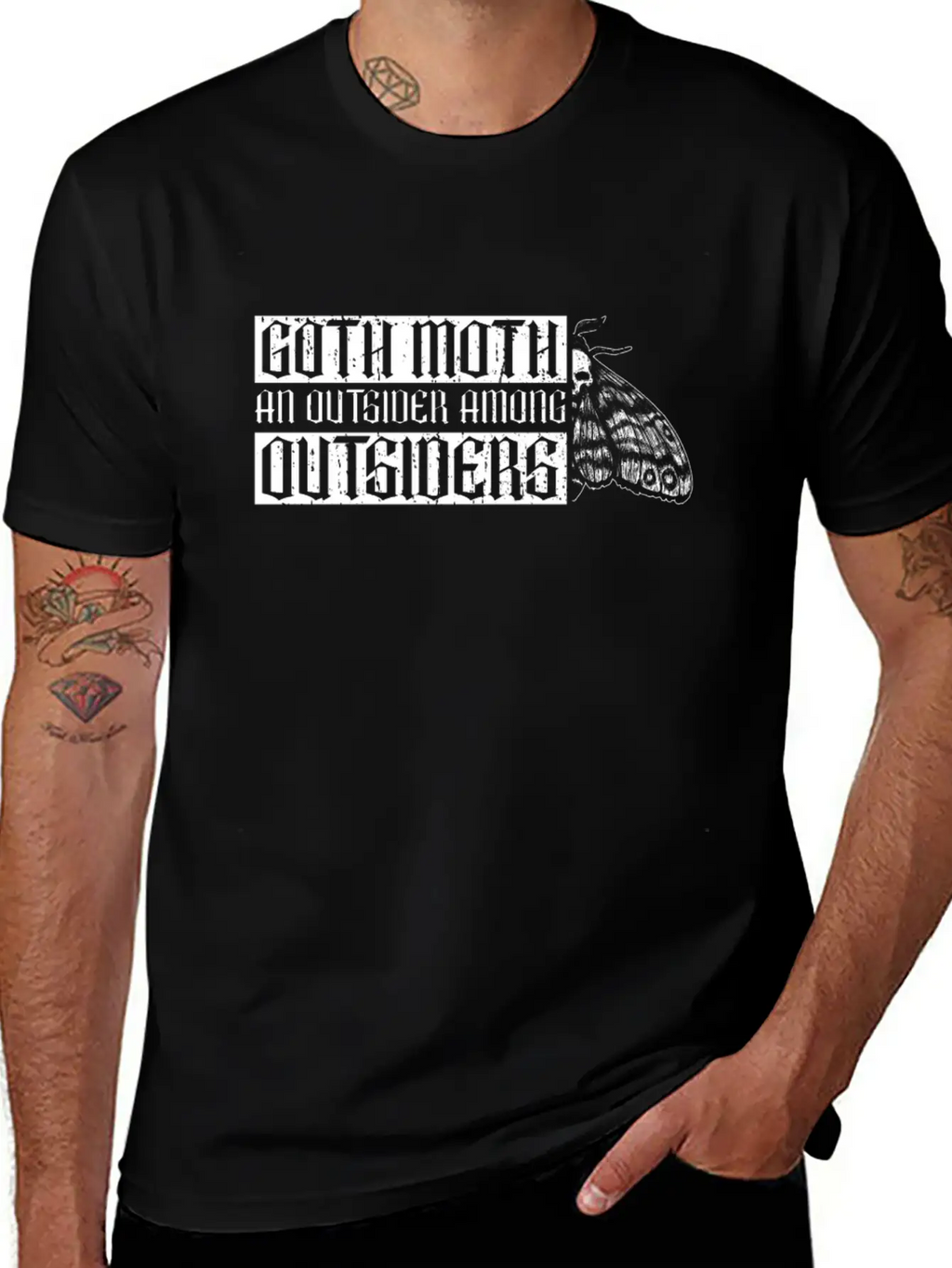 Goth Moth An Outsider Among Outsiders - Goth Moth Breathable Soft Cotton T-Shirt – Timeless Casual Look