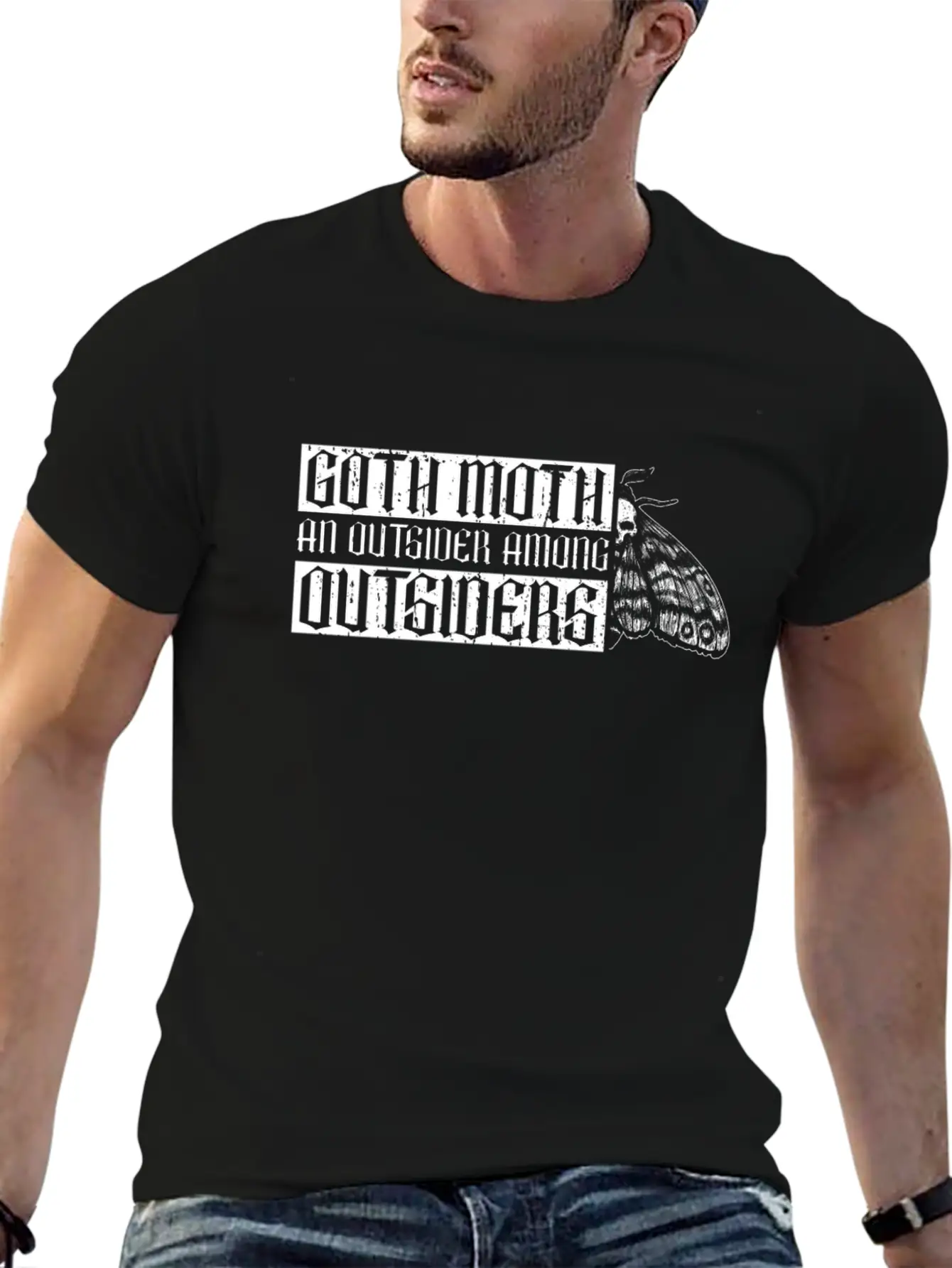Goth Moth An Outsider Among Outsiders - Goth Moth Breathable Soft Cotton T-Shirt – Timeless Casual Look