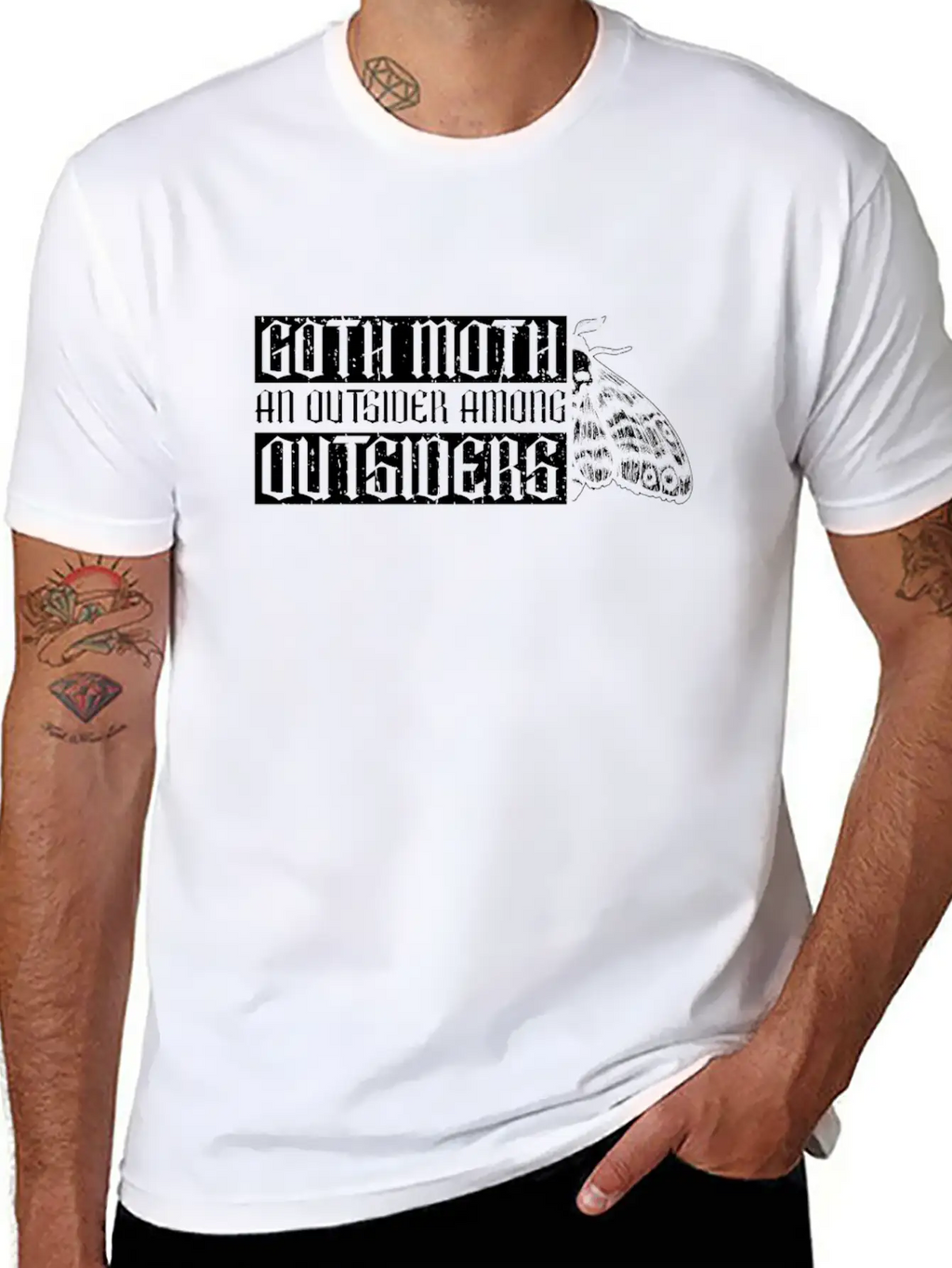 Goth Moth An Outsider Among Outsiders - Goth Moth Breathable Soft Cotton T-Shirt – Timeless Casual Look
