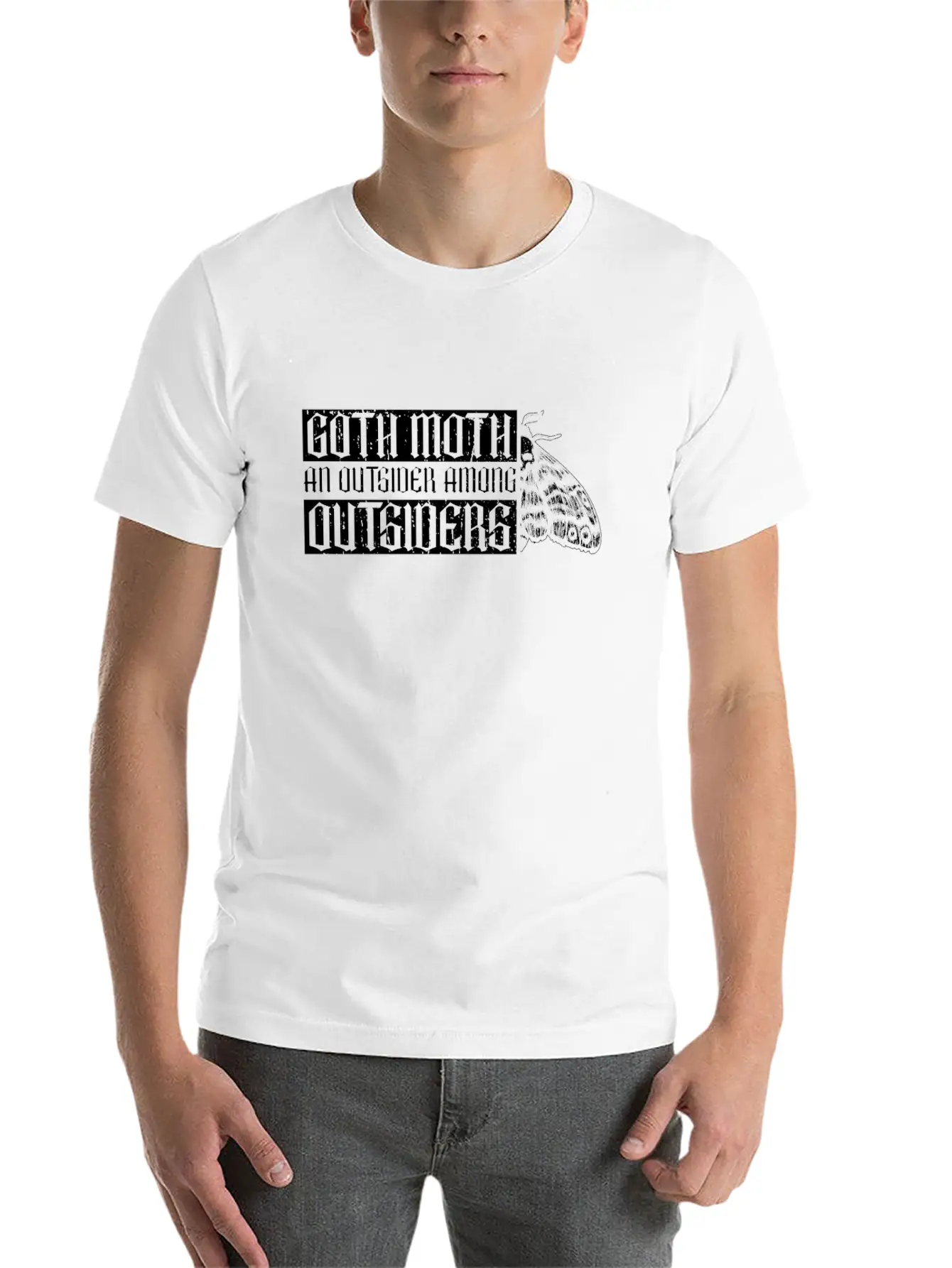 Goth Moth An Outsider Among Outsiders - Goth Moth Breathable Soft Cotton T-Shirt – Timeless Casual Look
