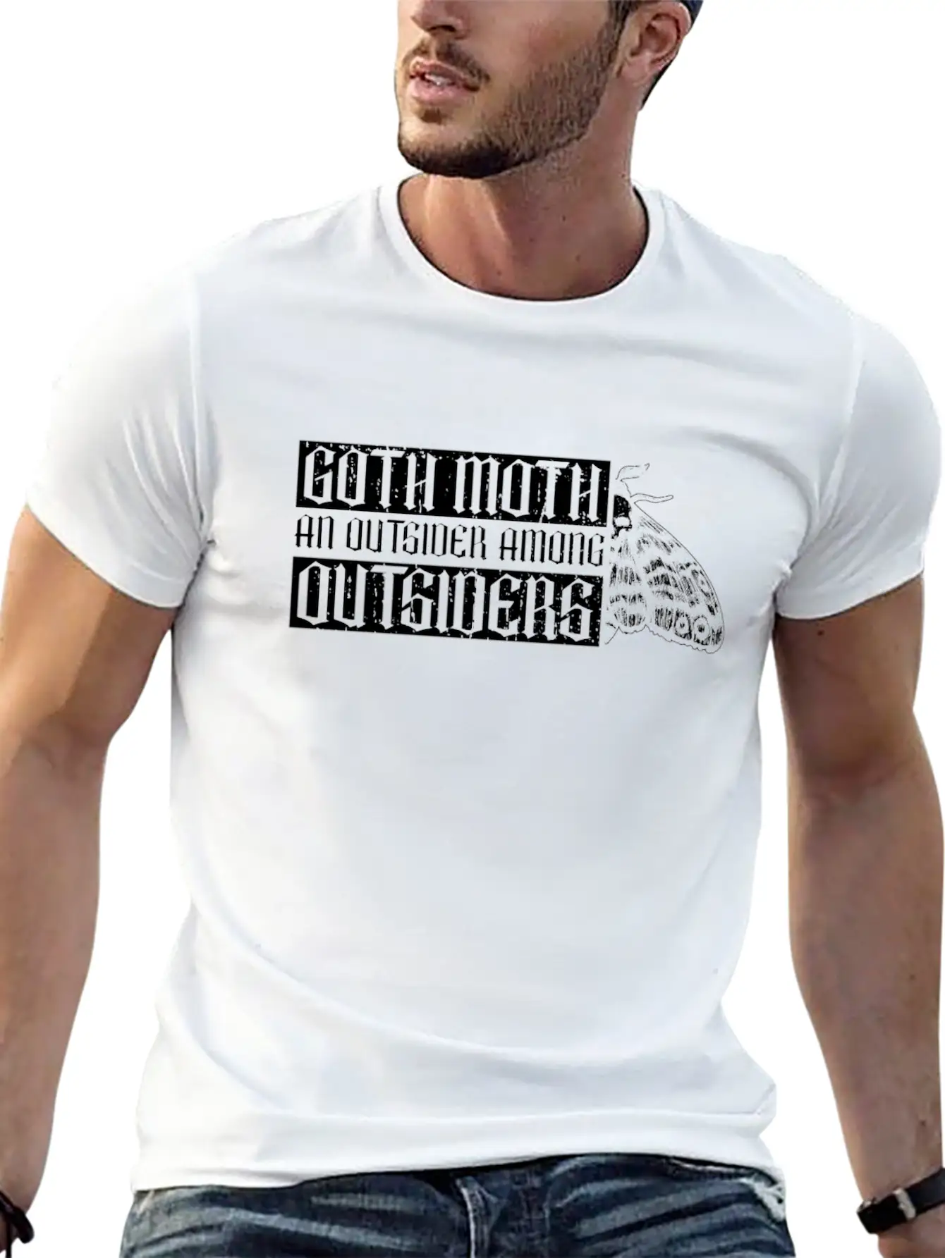 Goth Moth An Outsider Among Outsiders - Goth Moth Breathable Soft Cotton T-Shirt – Timeless Casual Look