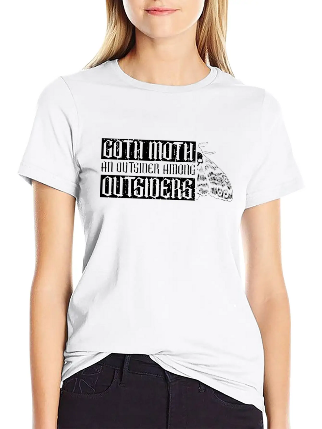 Goth Moth An Outsider Among Outsiders - Goth Moth Breathable Soft Cotton T-Shirt – Timeless Casual Look