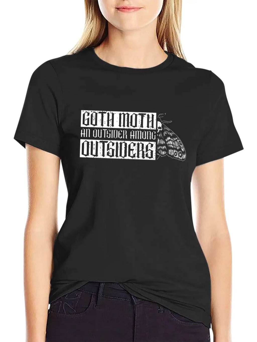 Goth Moth An Outsider Among Outsiders - Goth Moth Breathable Soft Cotton T-Shirt – Timeless Casual Look