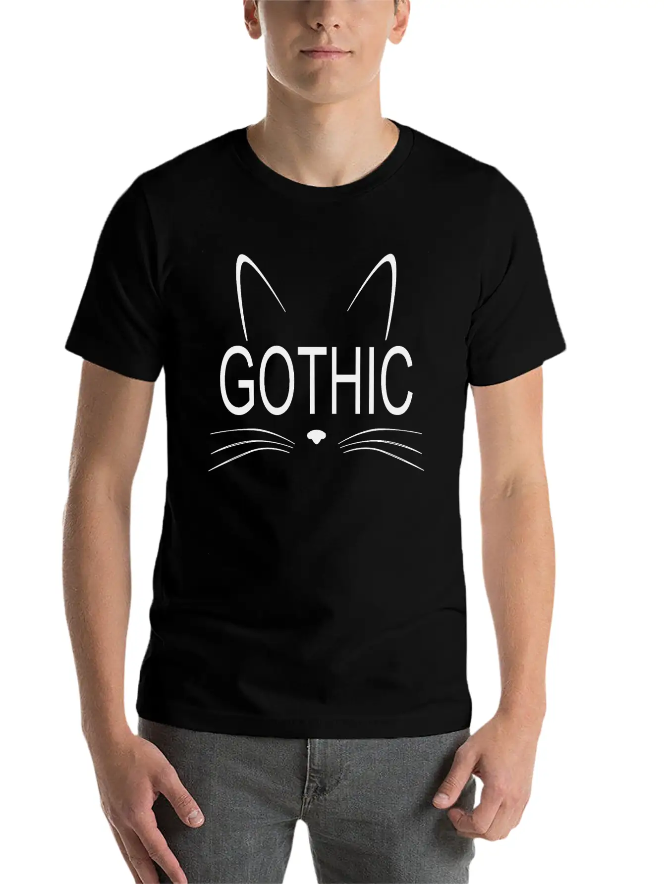 Gothic Cat Shirt Unisex Casual T-Shirt – Clean Design For Daily Comfort