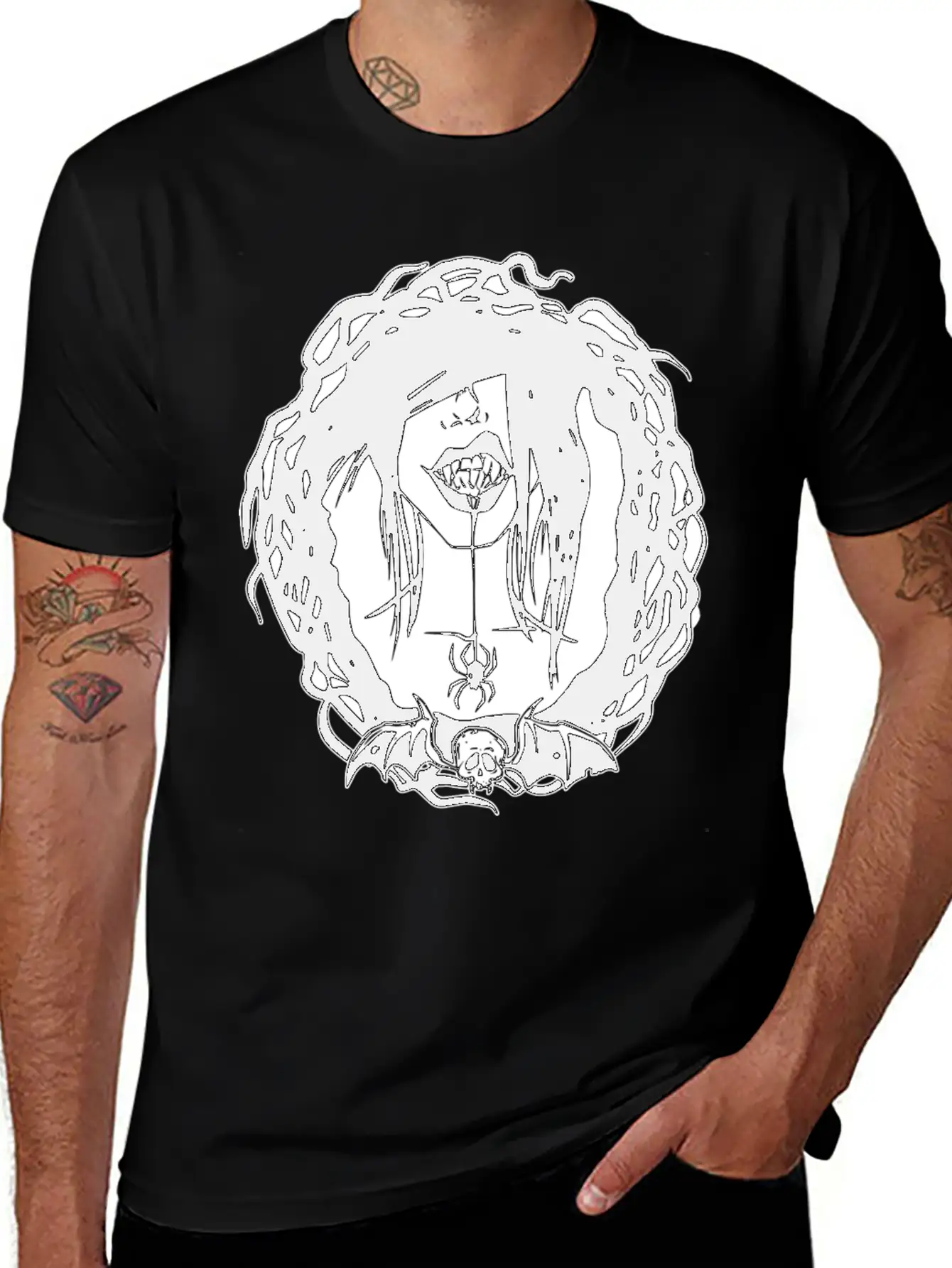 Gothic Girl And Spider Breathable Soft Cotton T-Shirt – Timeless Casual Look
