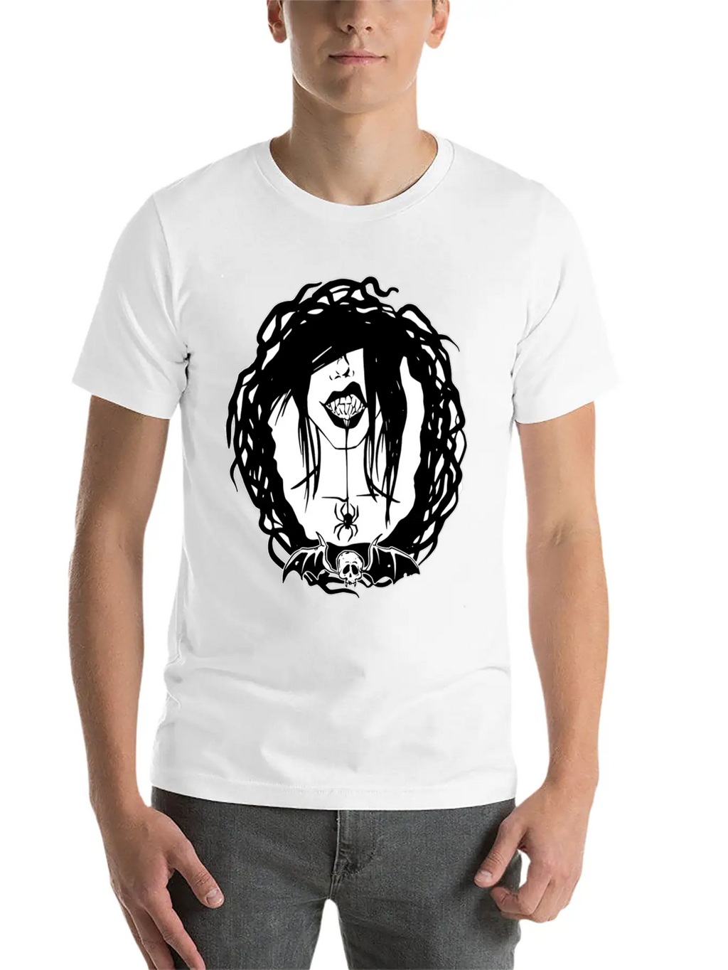 Gothic Girl And Spider Breathable Soft Cotton T-Shirt – Timeless Casual Look
