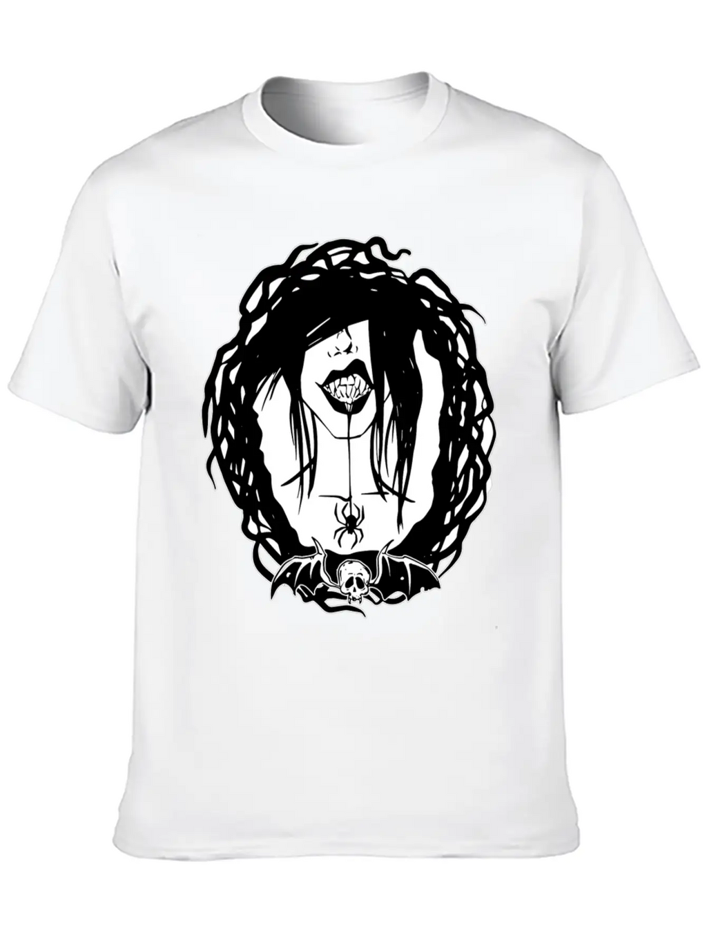 Gothic Girl And Spider Breathable Soft Cotton T-Shirt – Timeless Casual Look