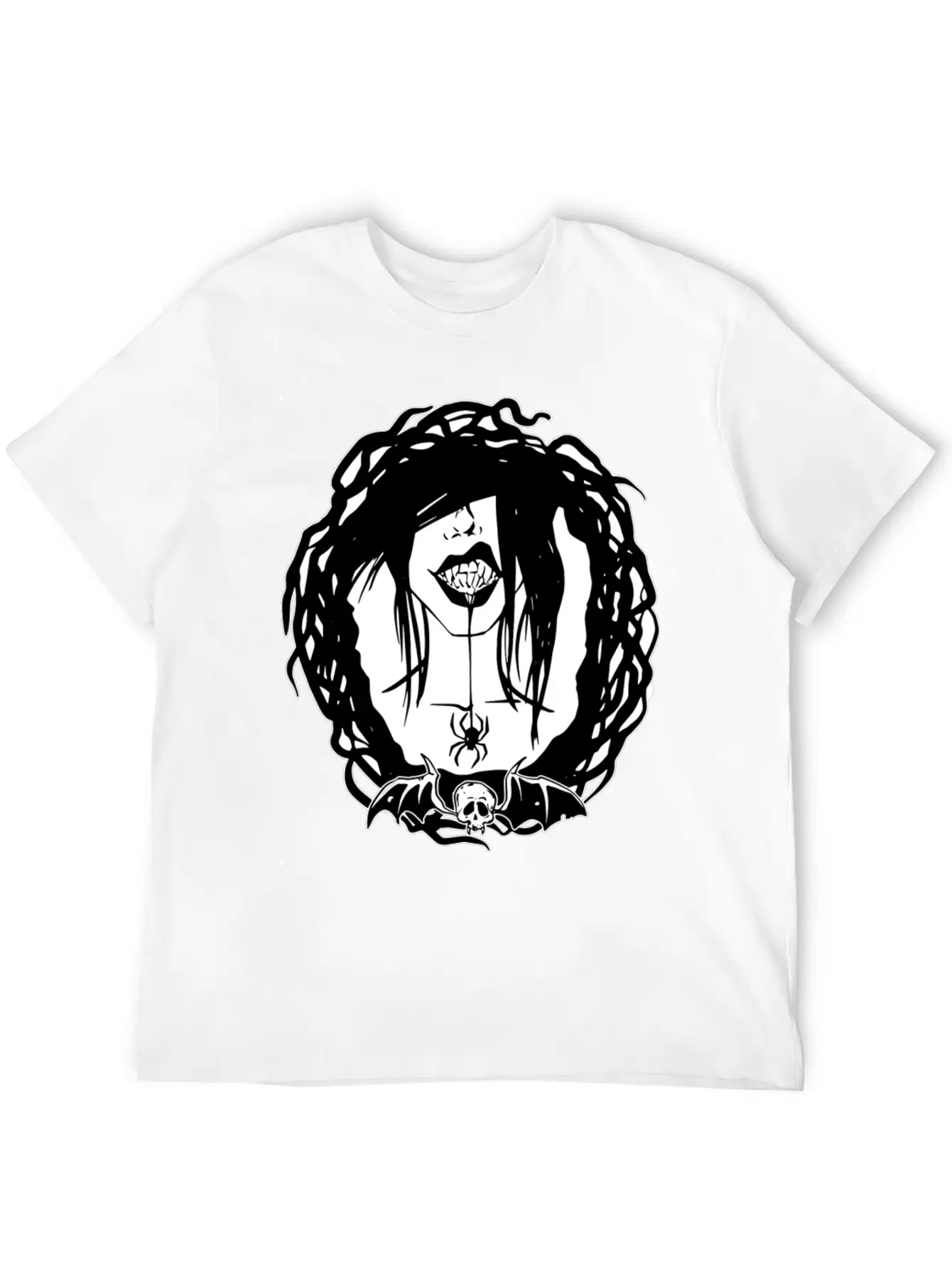 Gothic Girl And Spider Breathable Soft Cotton T-Shirt – Timeless Casual Look