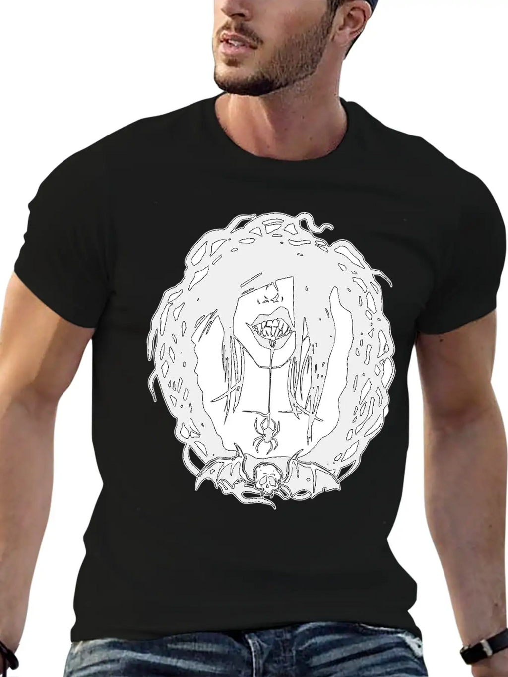 Gothic Girl And Spider Breathable Soft Cotton T-Shirt – Timeless Casual Look