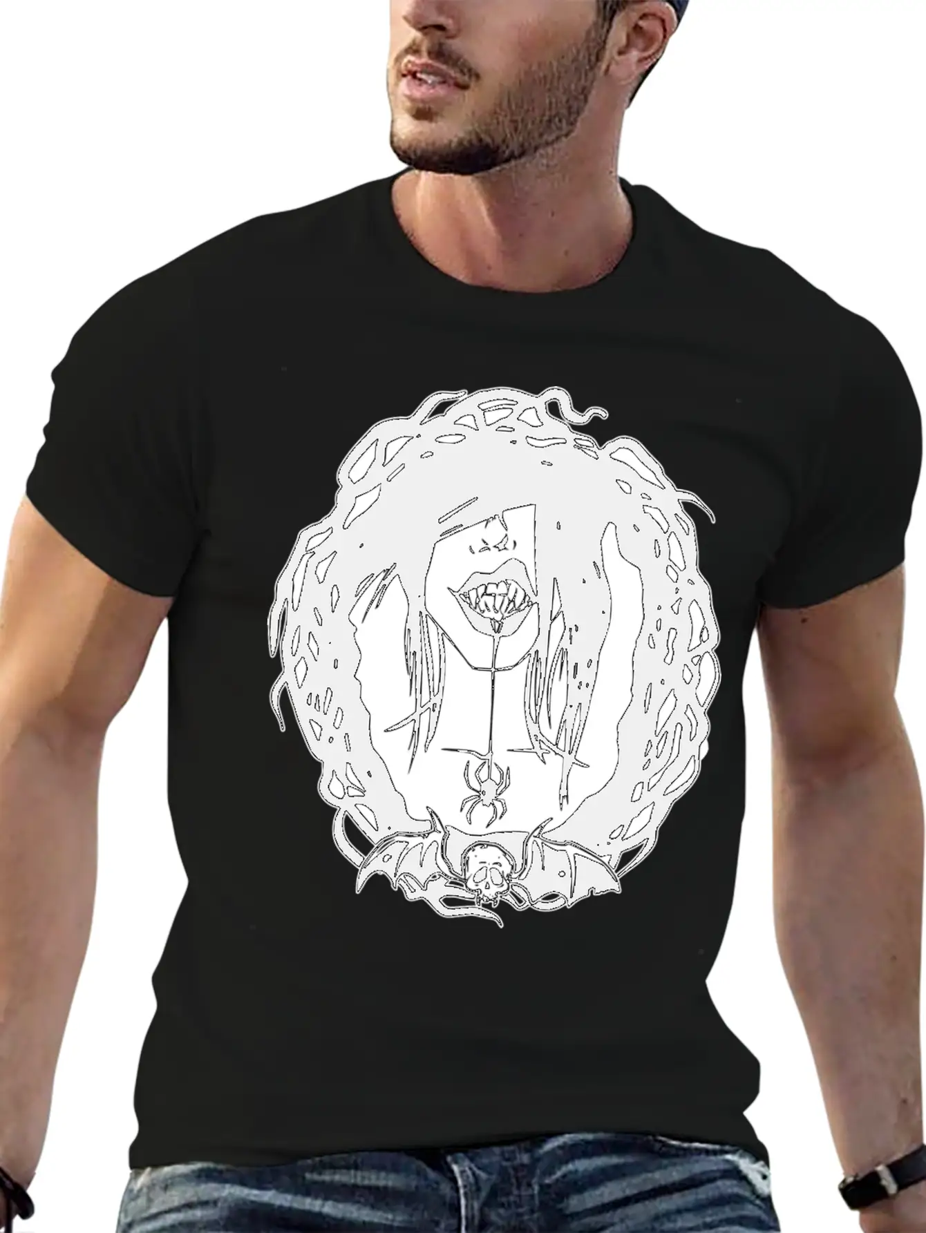 Gothic Girl And Spider Breathable Soft Cotton T-Shirt – Timeless Casual Look