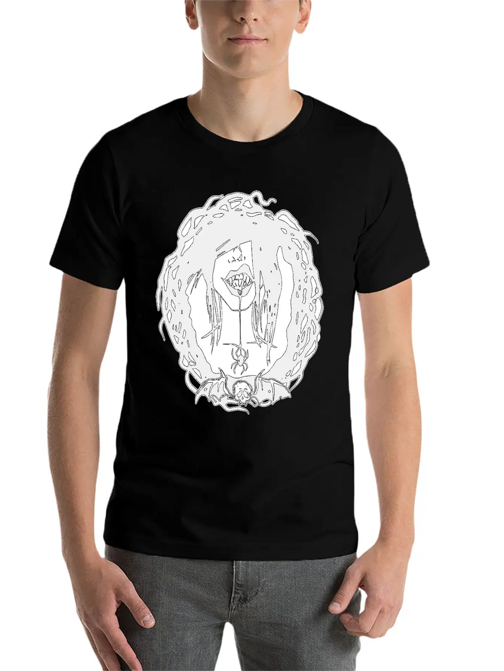 Gothic Girl And Spider Breathable Soft Cotton T-Shirt – Timeless Casual Look