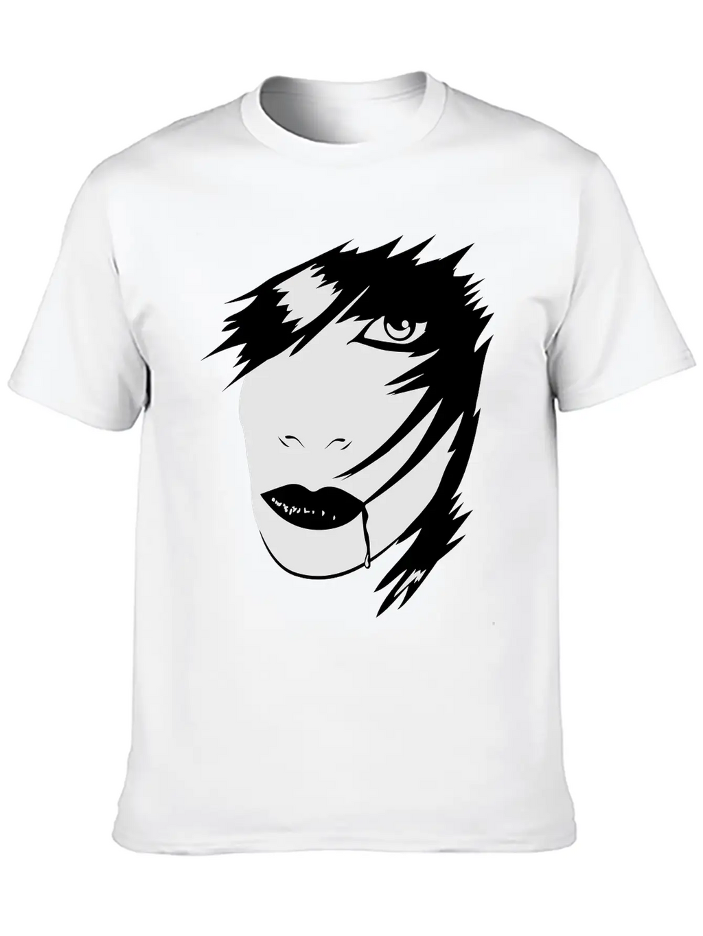 Gothic Girl Blood Mask Unisex Short Sleeve Soft Cotton T-Shirt – Casual Everyday Wear