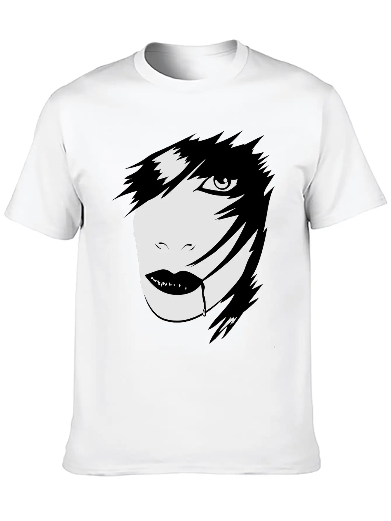 Gothic Girl Blood Mask Unisex Short Sleeve Soft Cotton T-Shirt – Casual Everyday Wear