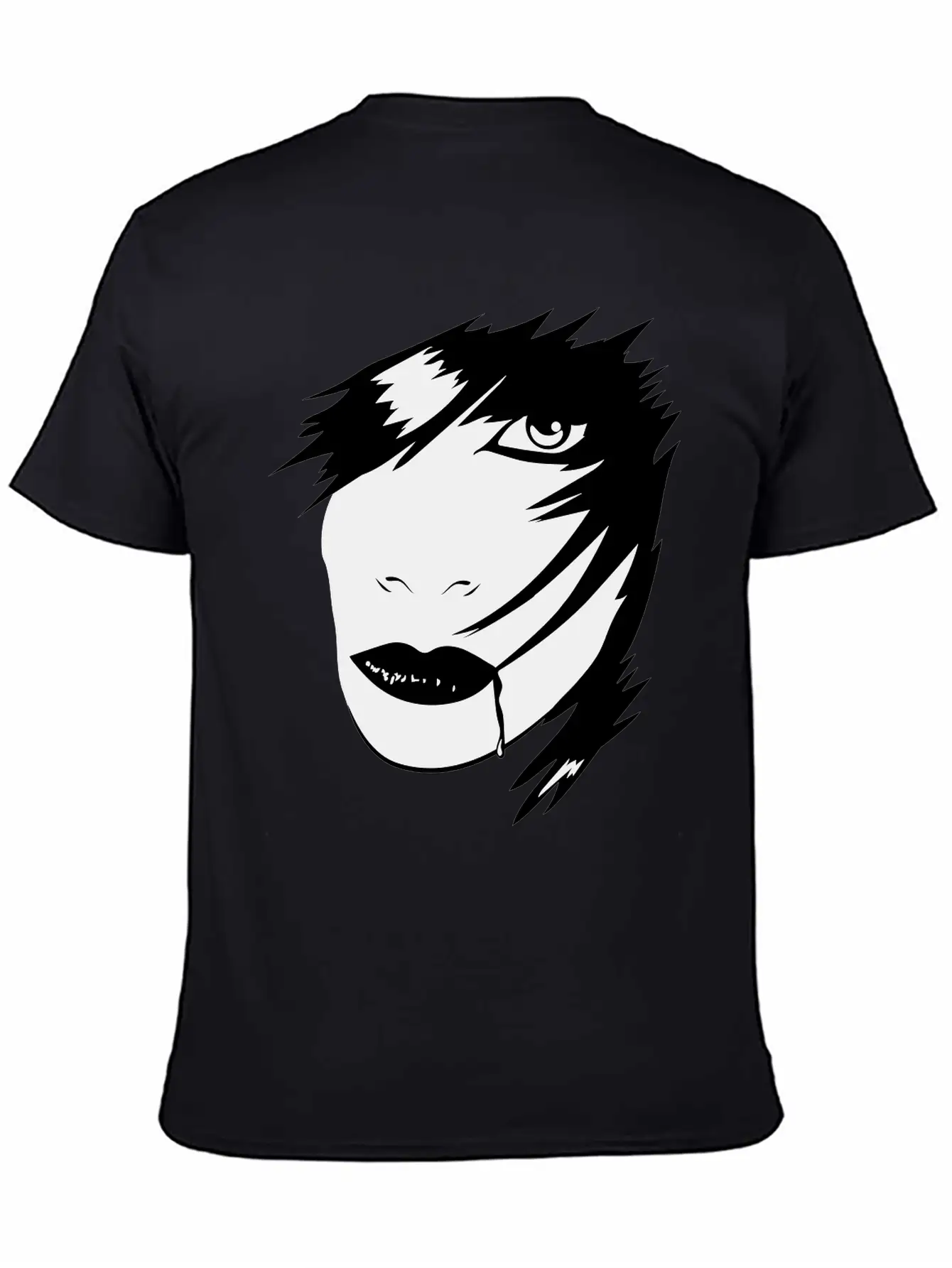 Gothic Girl Blood Mask Unisex Short Sleeve Soft Cotton T-Shirt – Casual Everyday Wear