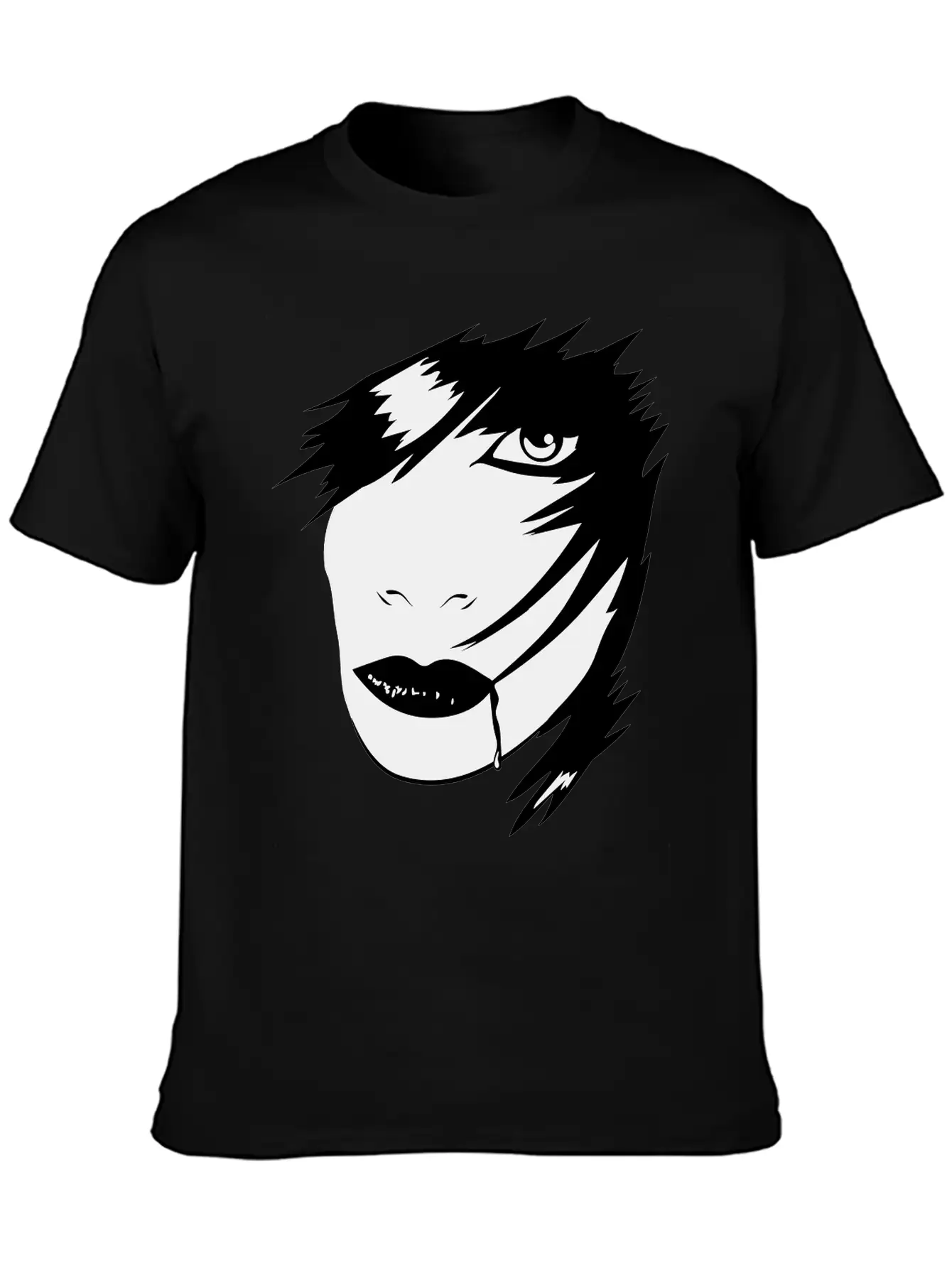 Gothic Girl Blood Mask Unisex Short Sleeve Soft Cotton T-Shirt – Casual Everyday Wear