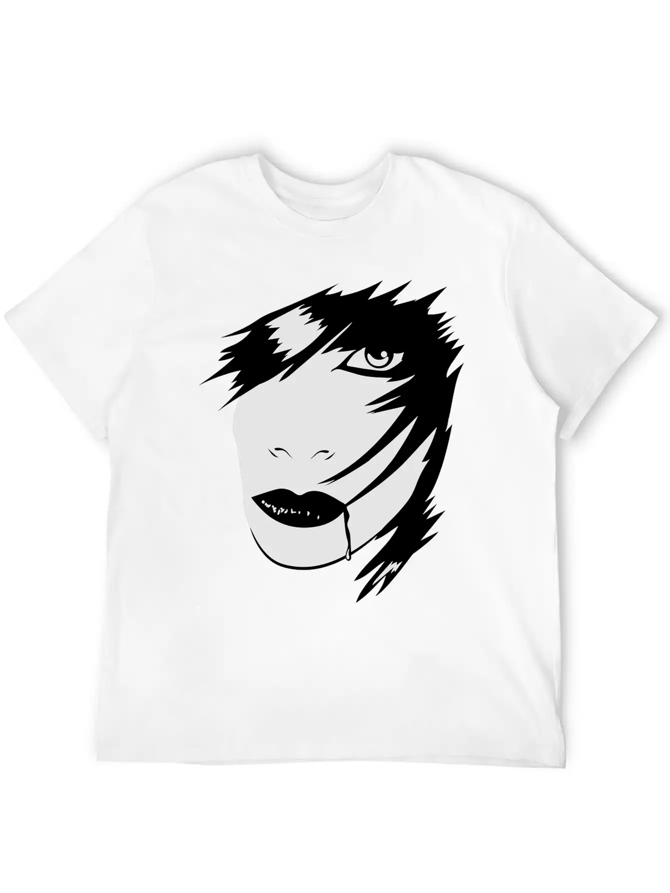 Gothic Girl Blood Mask Unisex Short Sleeve Soft Cotton T-Shirt – Casual Everyday Wear
