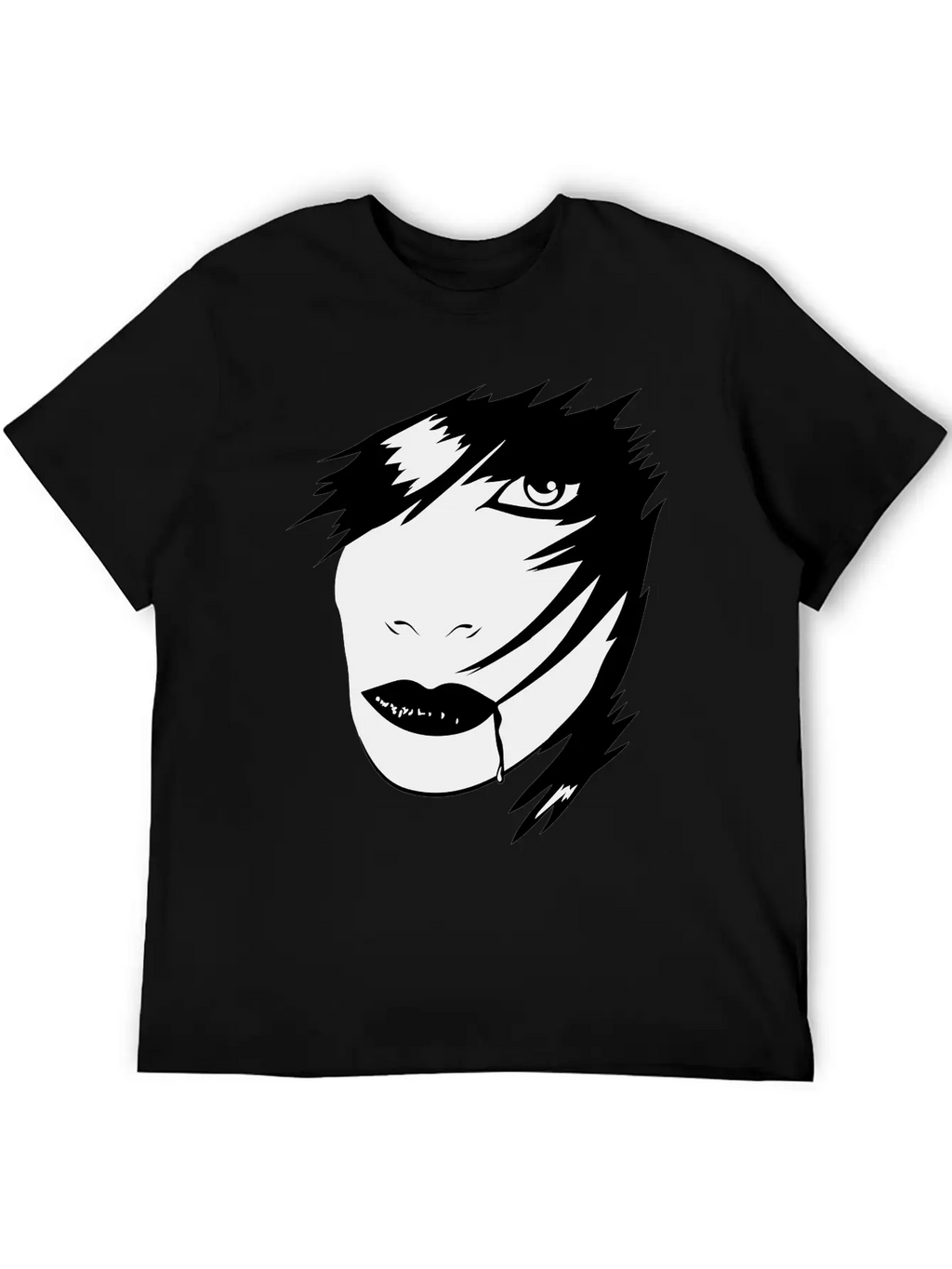 Gothic Girl Blood Mask Unisex Short Sleeve Soft Cotton T-Shirt – Casual Everyday Wear
