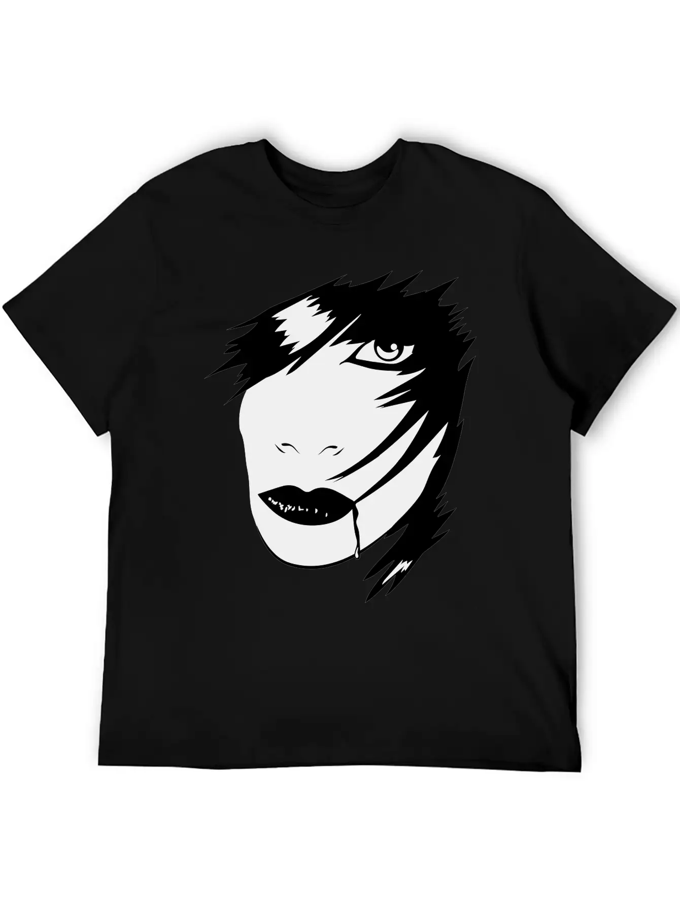 Gothic Girl Blood Mask Unisex Short Sleeve Soft Cotton T-Shirt – Casual Everyday Wear