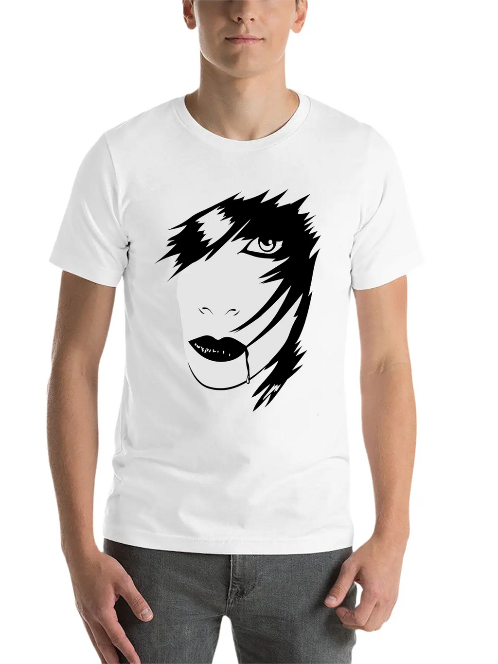 Gothic Girl Blood Mask Unisex Short Sleeve Soft Cotton T-Shirt – Casual Everyday Wear