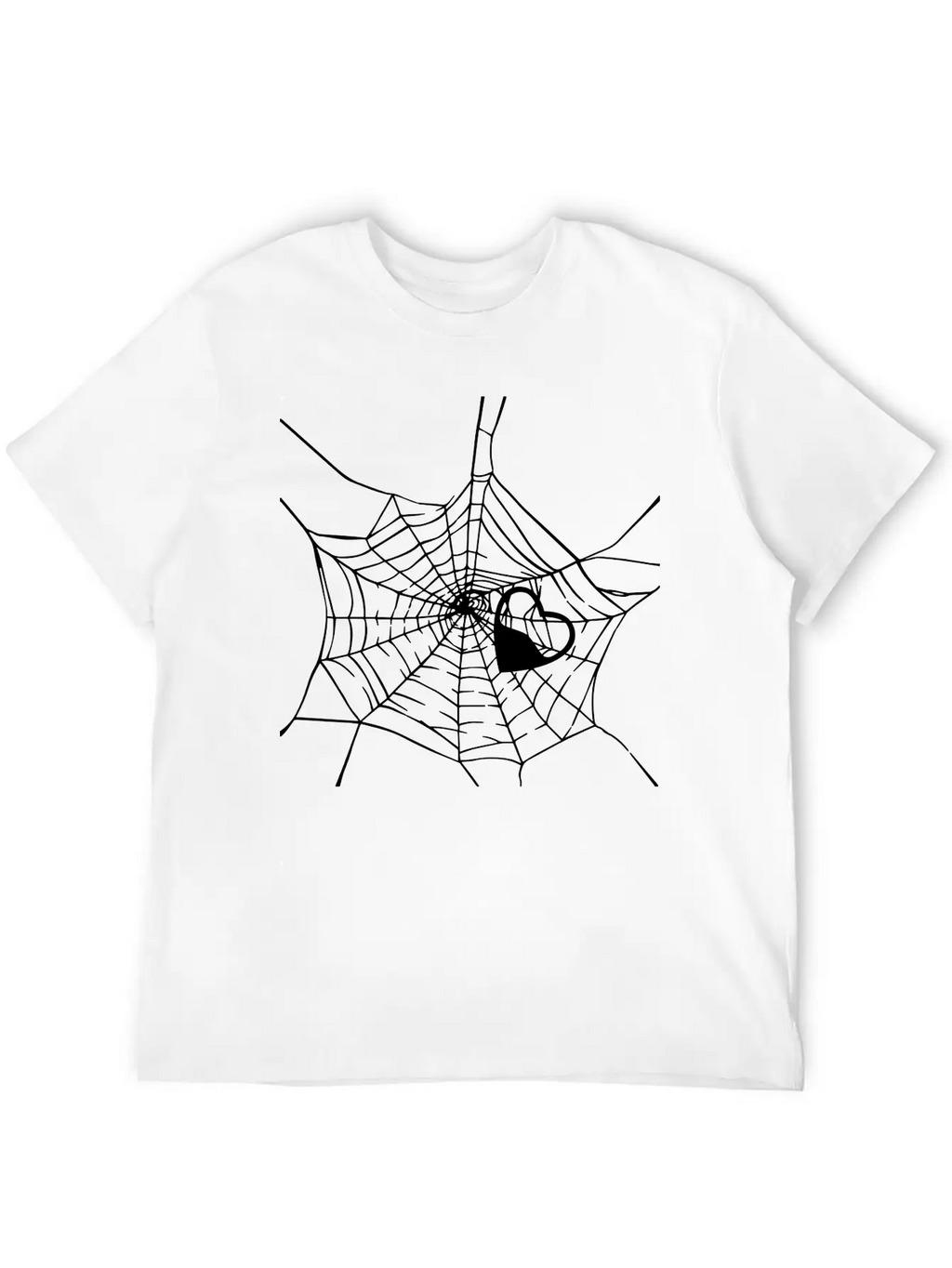 Gothic Heart Spider Web Unisex Short Sleeve Soft Cotton T-Shirt – Casual Everyday Wear