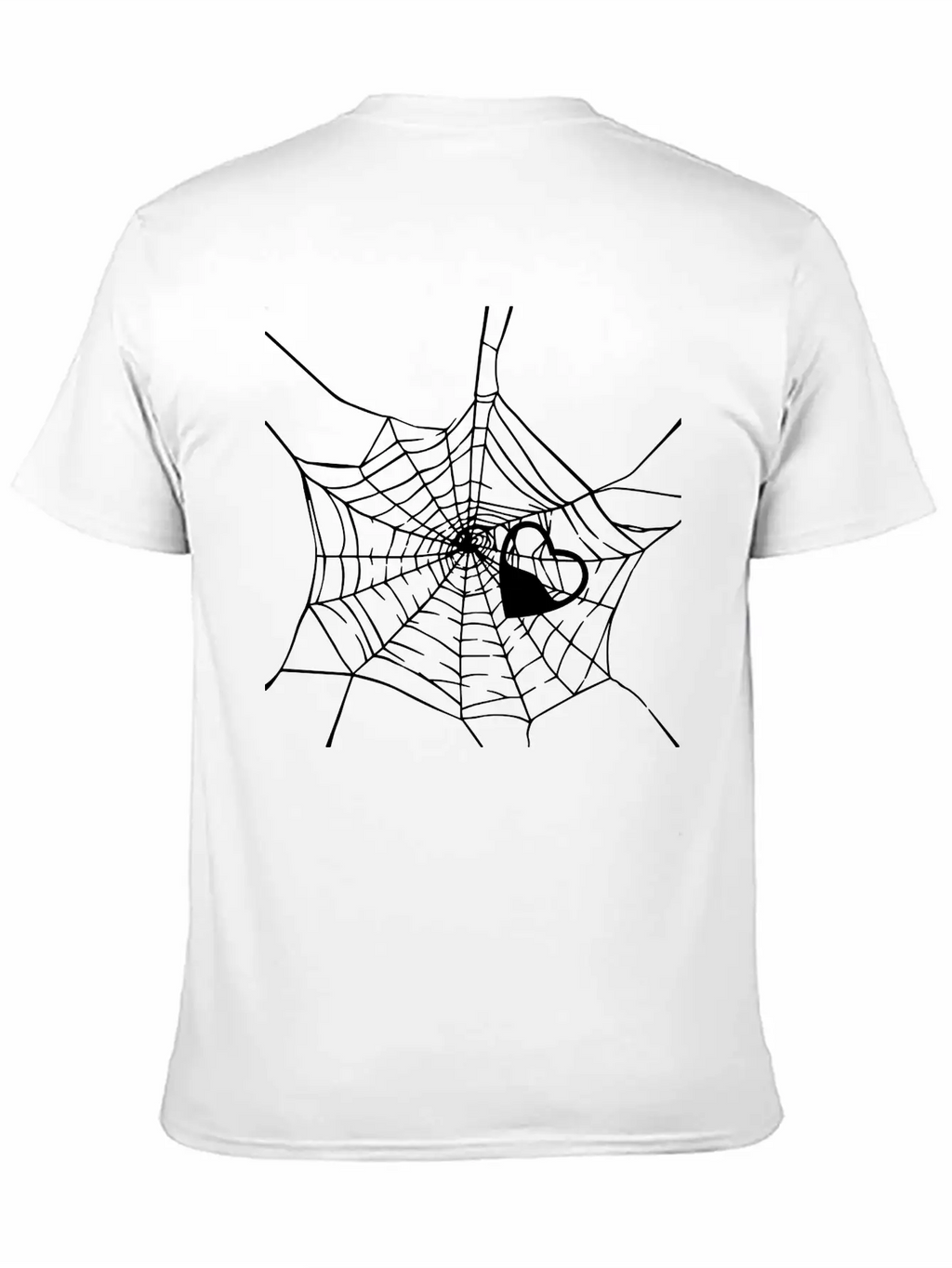Gothic Heart Spider Web Unisex Short Sleeve Soft Cotton T-Shirt – Casual Everyday Wear
