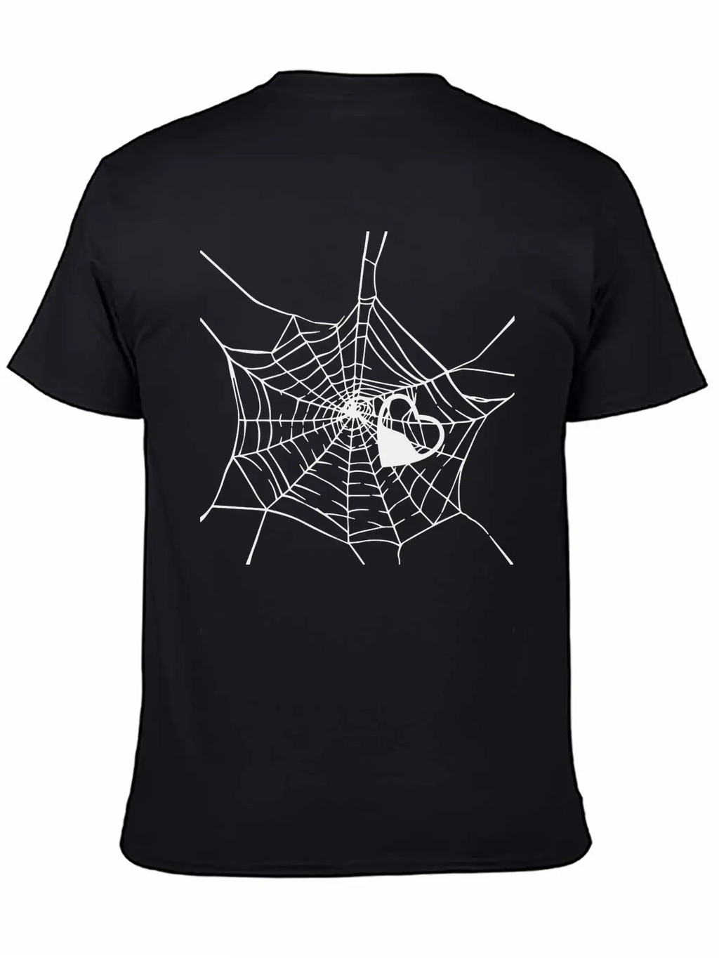 Gothic Heart Spider Web Unisex Short Sleeve Soft Cotton T-Shirt – Casual Everyday Wear