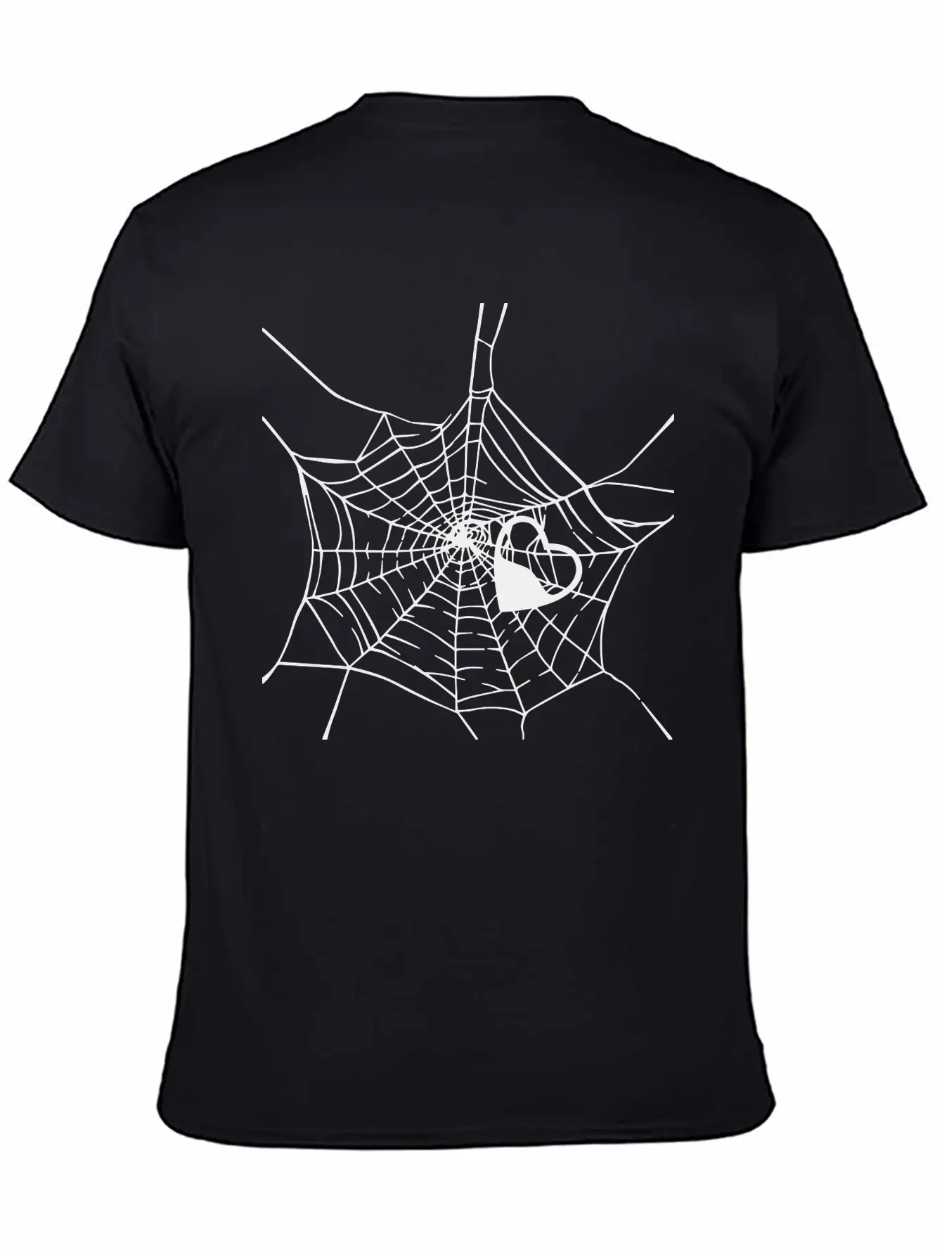 Gothic Heart Spider Web Unisex Short Sleeve Soft Cotton T-Shirt – Casual Everyday Wear