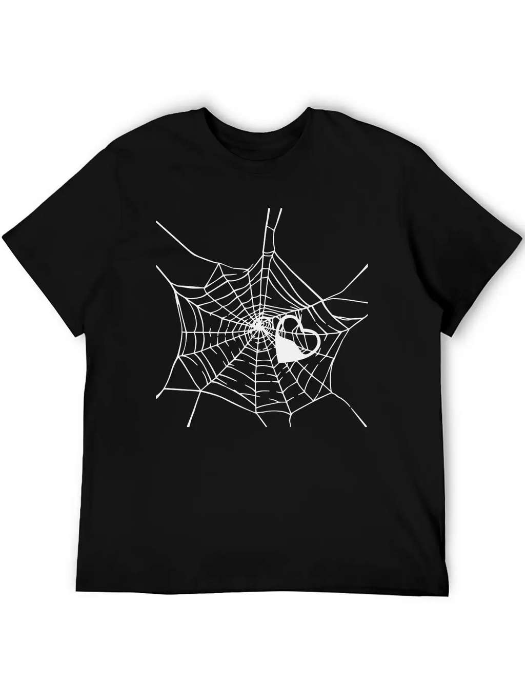 Gothic Heart Spider Web Unisex Short Sleeve Soft Cotton T-Shirt – Casual Everyday Wear