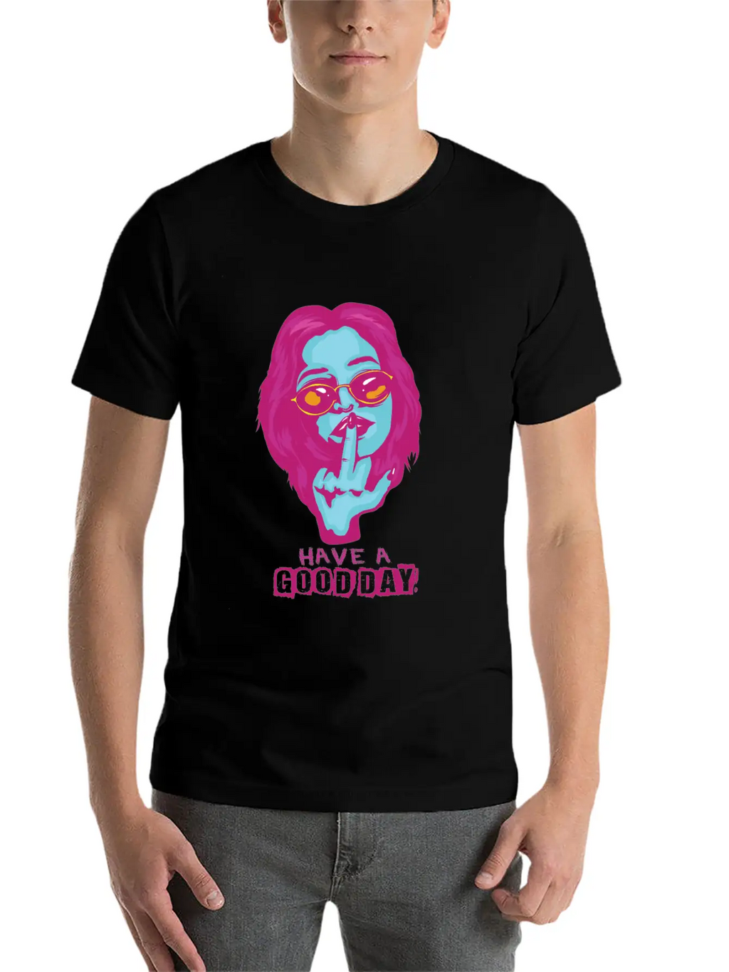 Gothic Middle Finger Pastel Goth Gift Design Unisex Casual T-Shirt – Clean Design For Daily Comfort